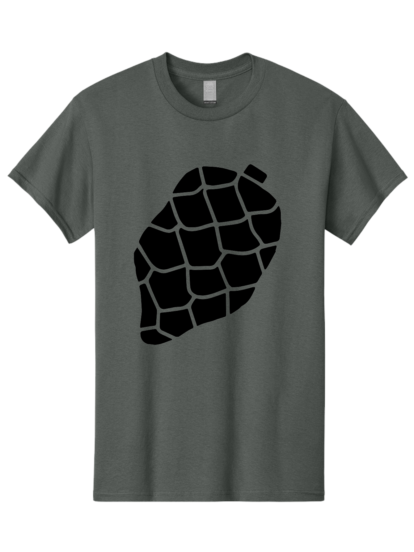 Turtle-Shell Men'S Graphic Tee, 100% Cotton, Comfortable Casual Summer Wear, Machine Washable, Turtle Shell, Black And Green, Reptile Scales, Natural Pattern, Wildlife, Animal Design, Abstract Shape - Aaa616