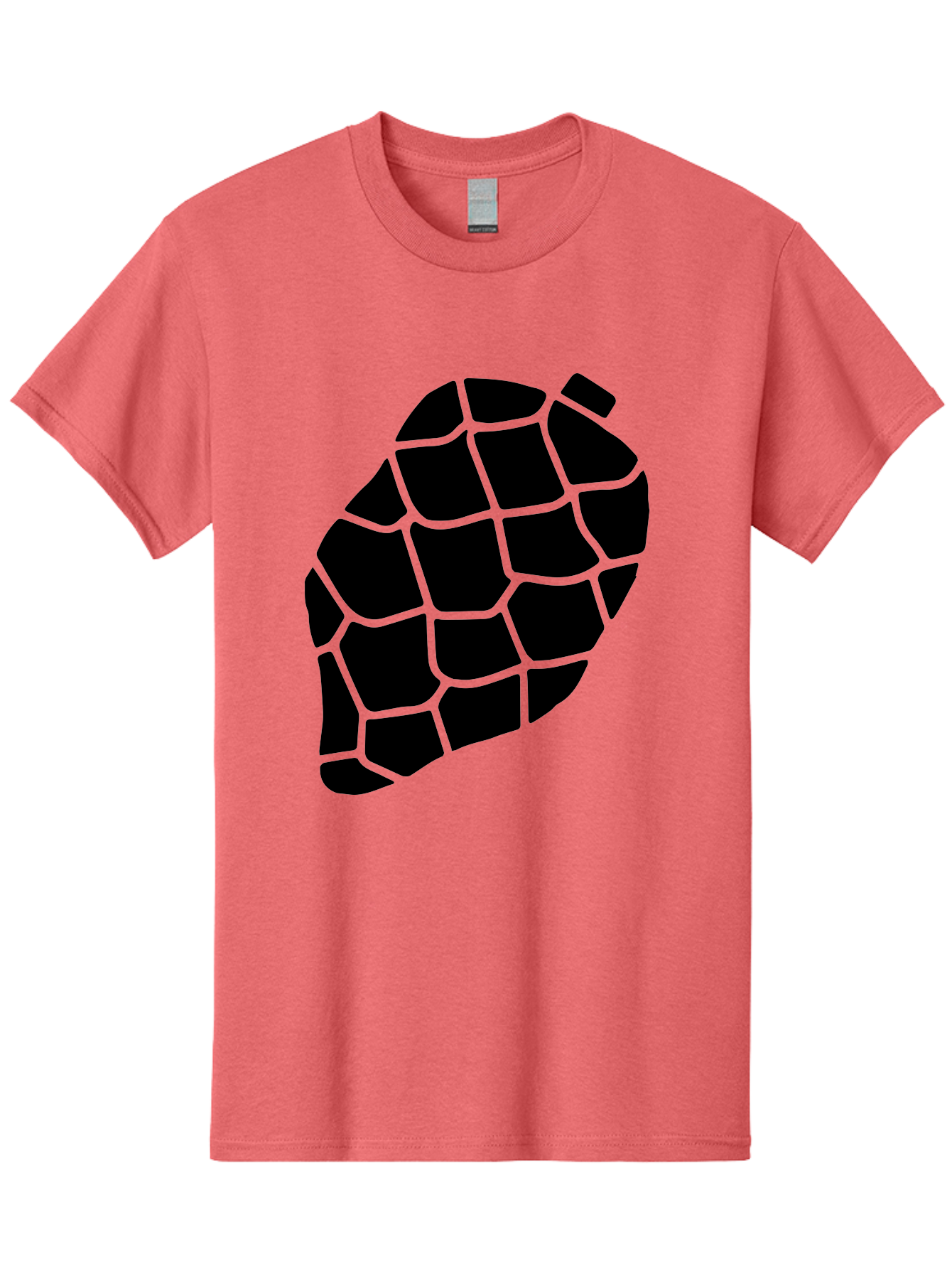 Turtle-Shell Men'S Graphic Tee, 100% Cotton, Comfortable Casual Summer Wear, Machine Washable, Turtle Shell, Black And Green, Reptile Scales, Natural Pattern, Wildlife, Animal Design, Abstract Shape - Aaa616