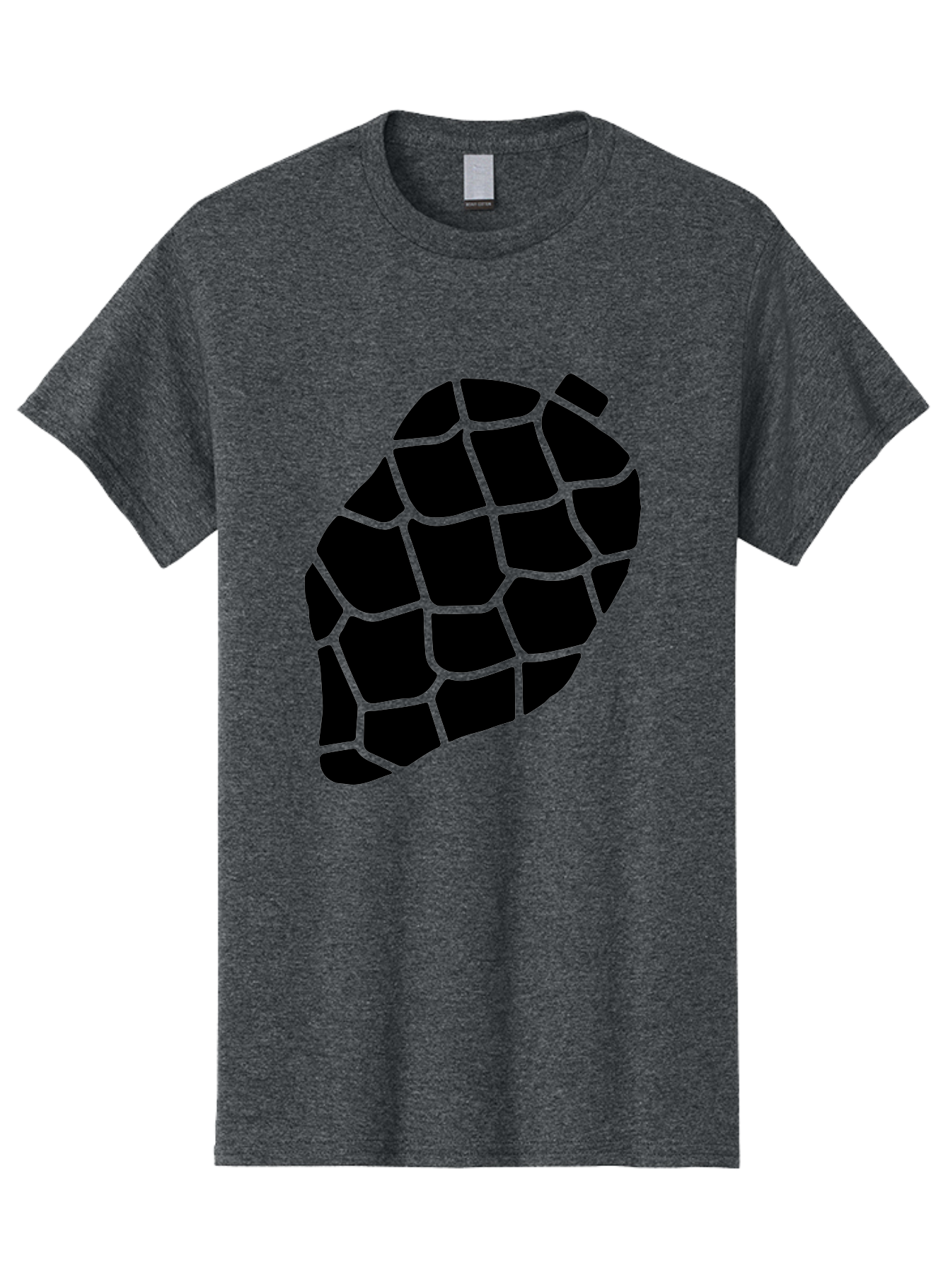 Turtle-Shell Men'S Graphic Tee, 100% Cotton, Comfortable Casual Summer Wear, Machine Washable, Turtle Shell, Black And Green, Reptile Scales, Natural Pattern, Wildlife, Animal Design, Abstract Shape - Aaa616