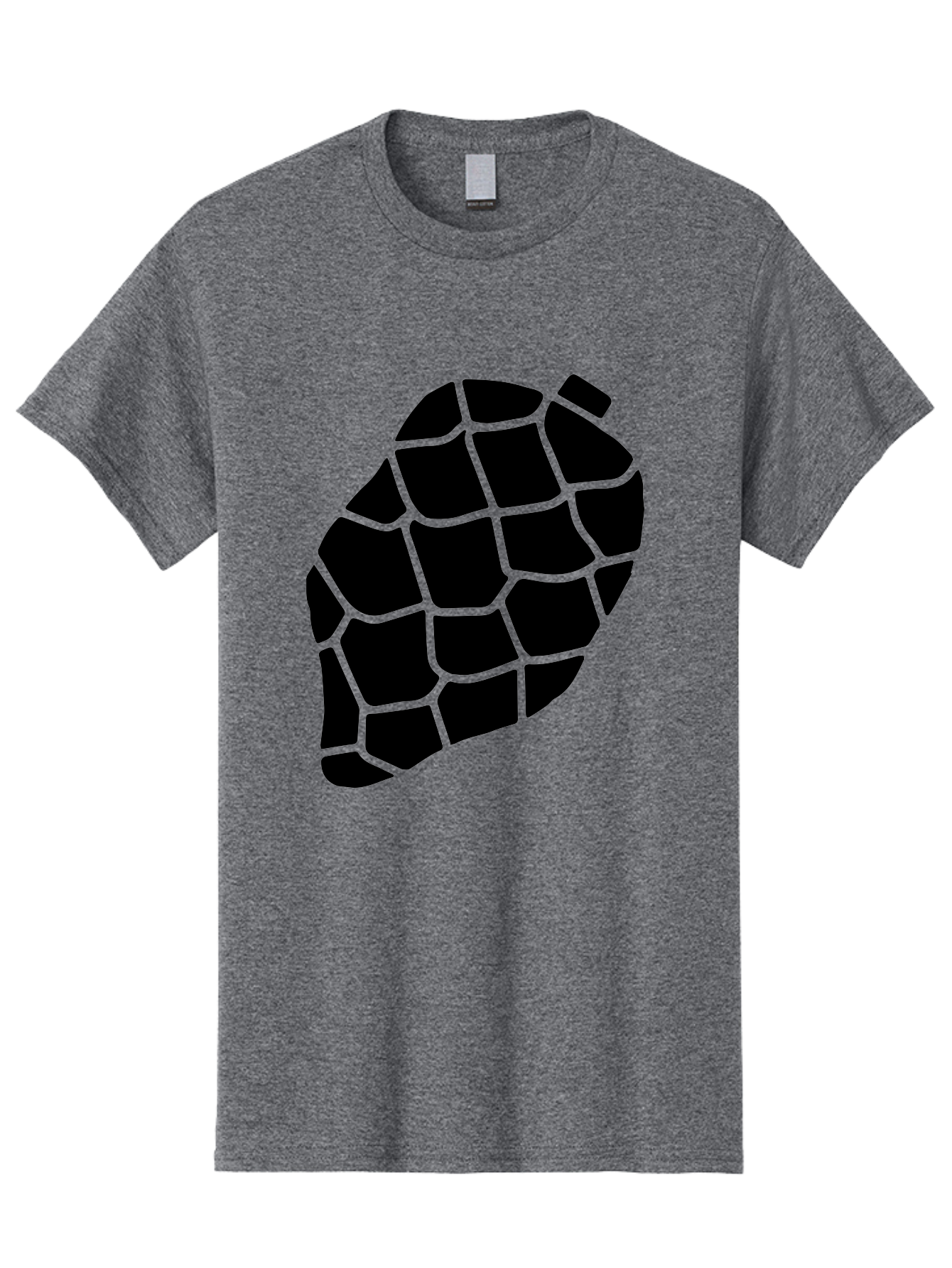 Turtle-Shell Men'S Graphic Tee, 100% Cotton, Comfortable Casual Summer Wear, Machine Washable, Turtle Shell, Black And Green, Reptile Scales, Natural Pattern, Wildlife, Animal Design, Abstract Shape - Aaa616