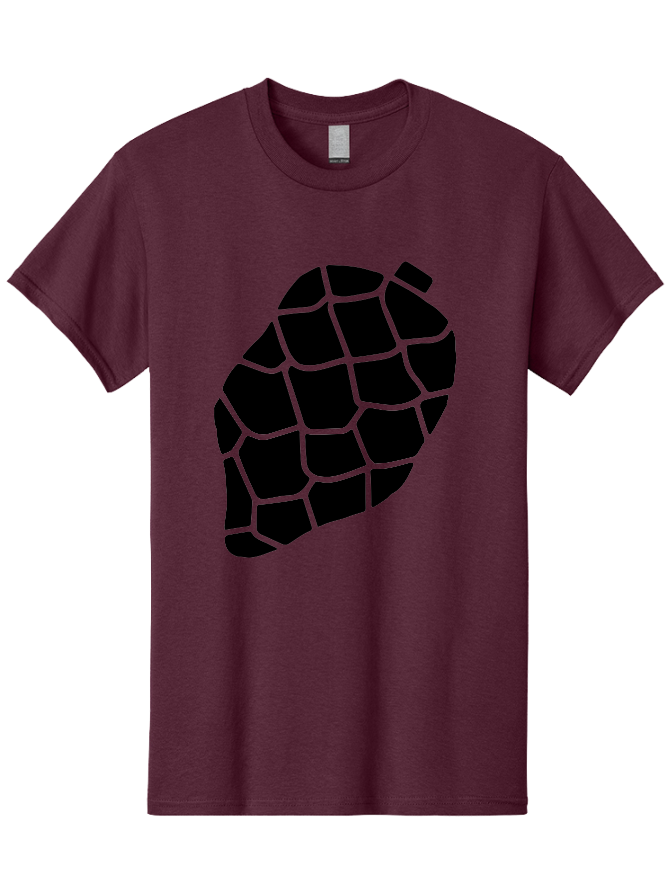 Turtle-Shell Men'S Graphic Tee, 100% Cotton, Comfortable Casual Summer Wear, Machine Washable, Turtle Shell, Black And Green, Reptile Scales, Natural Pattern, Wildlife, Animal Design, Abstract Shape - Aaa616