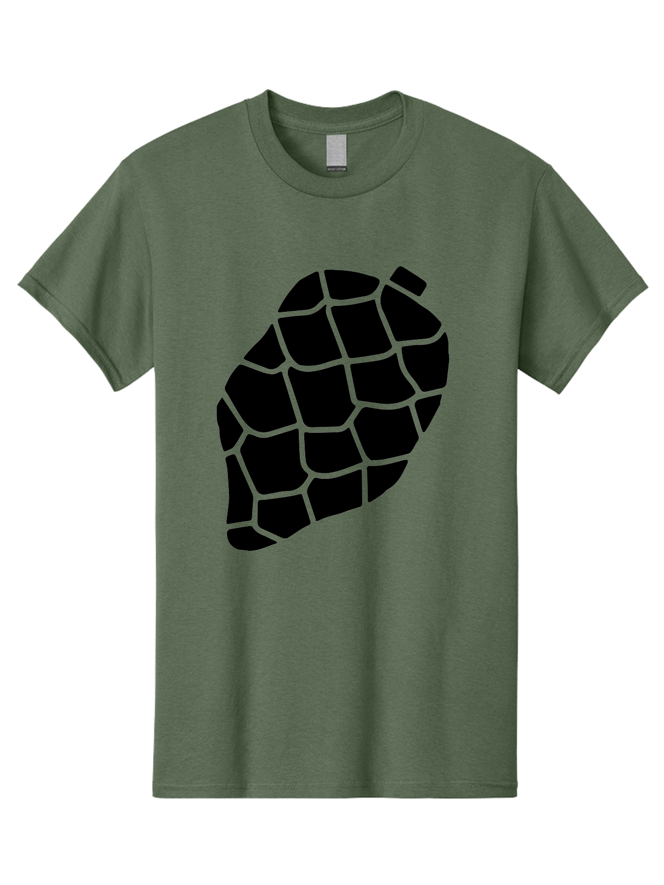 Turtle-Shell Men'S Graphic Tee, 100% Cotton, Comfortable Casual Summer Wear, Machine Washable, Turtle Shell, Black And Green, Reptile Scales, Natural Pattern, Wildlife, Animal Design, Abstract Shape - Aaa616