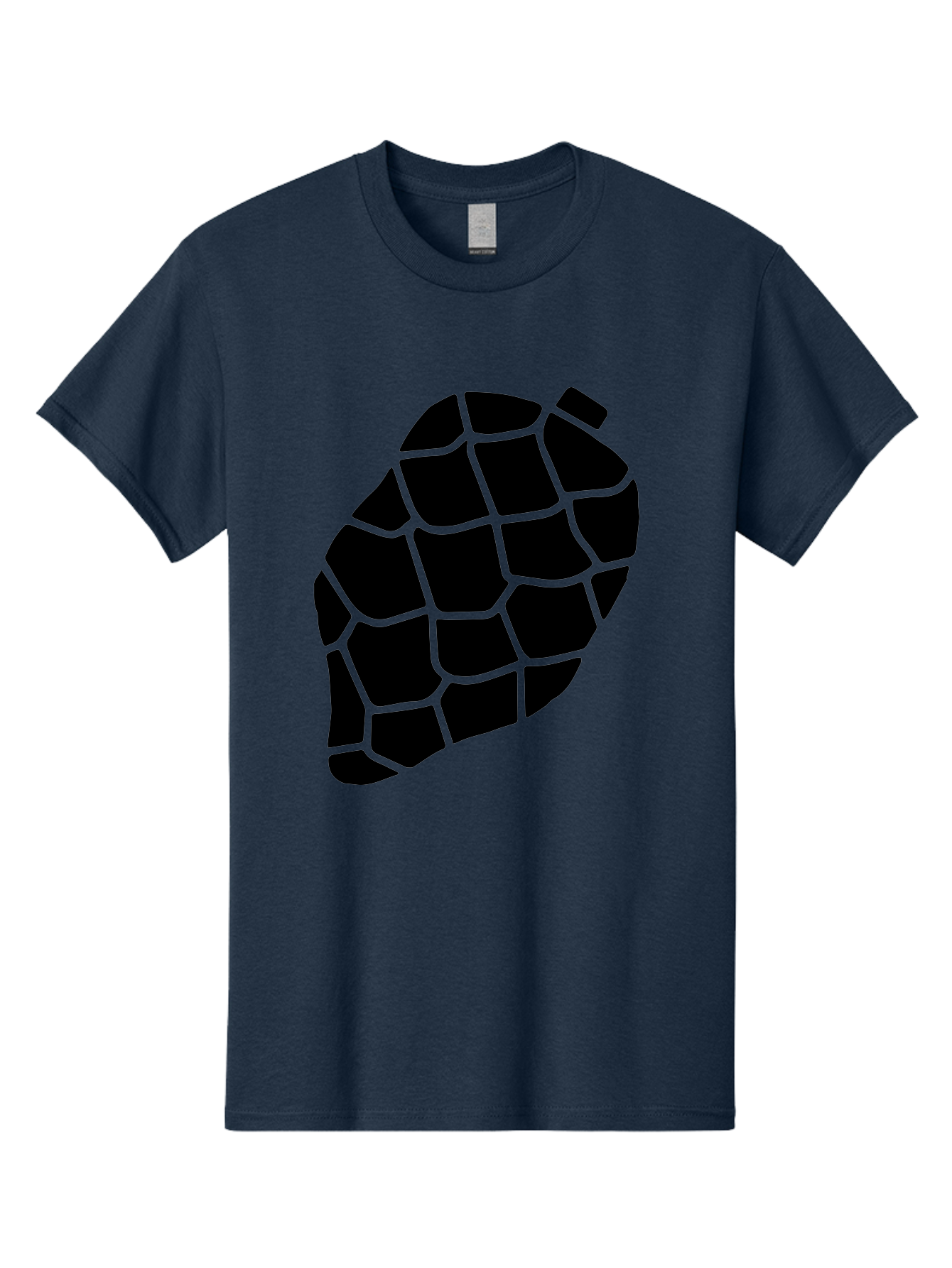 Turtle-Shell Men'S Graphic Tee, 100% Cotton, Comfortable Casual Summer Wear, Machine Washable, Turtle Shell, Black And Green, Reptile Scales, Natural Pattern, Wildlife, Animal Design, Abstract Shape - Aaa616