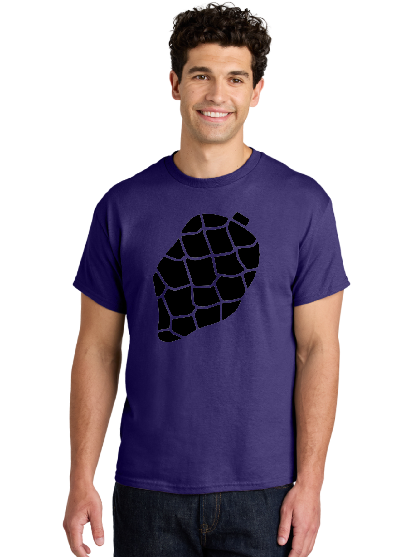Turtle-Shell Men'S Graphic Tee, 100% Cotton, Comfortable Casual Summer Wear, Machine Washable, Turtle Shell, Black And Green, Reptile Scales, Natural Pattern, Wildlife, Animal Design, Abstract Shape - Aaa616