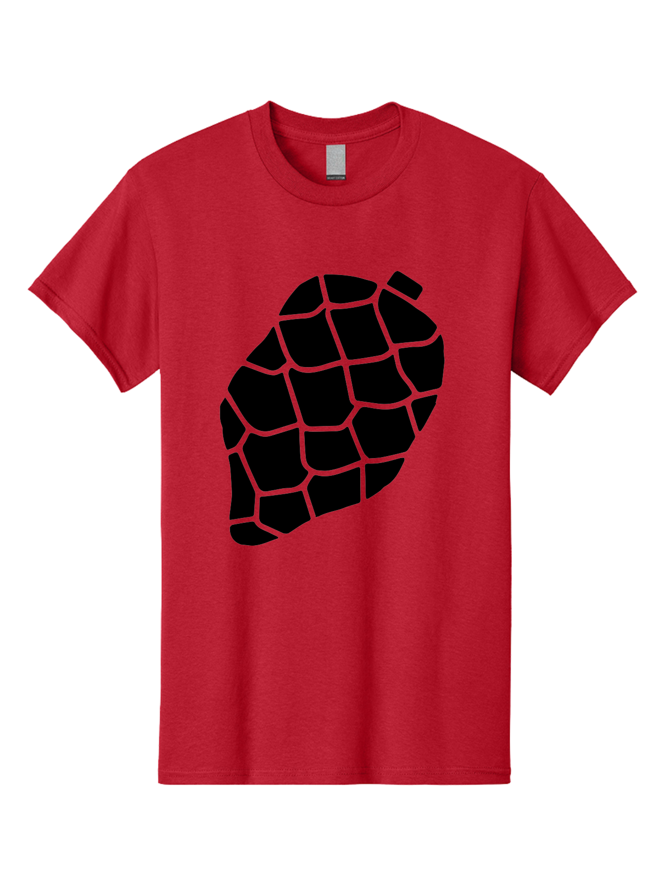 Turtle-Shell Men'S Graphic Tee, 100% Cotton, Comfortable Casual Summer Wear, Machine Washable, Turtle Shell, Black And Green, Reptile Scales, Natural Pattern, Wildlife, Animal Design, Abstract Shape - Aaa616