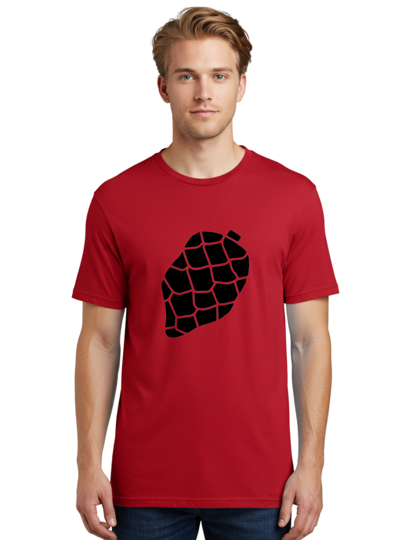 Turtle-Shell Men'S Graphic Tee, 100% Cotton, Comfortable Casual Summer Wear, Machine Washable, Turtle Shell, Black And Green, Reptile Scales, Natural Pattern, Wildlife, Animal Design, Abstract Shape - Aaa616