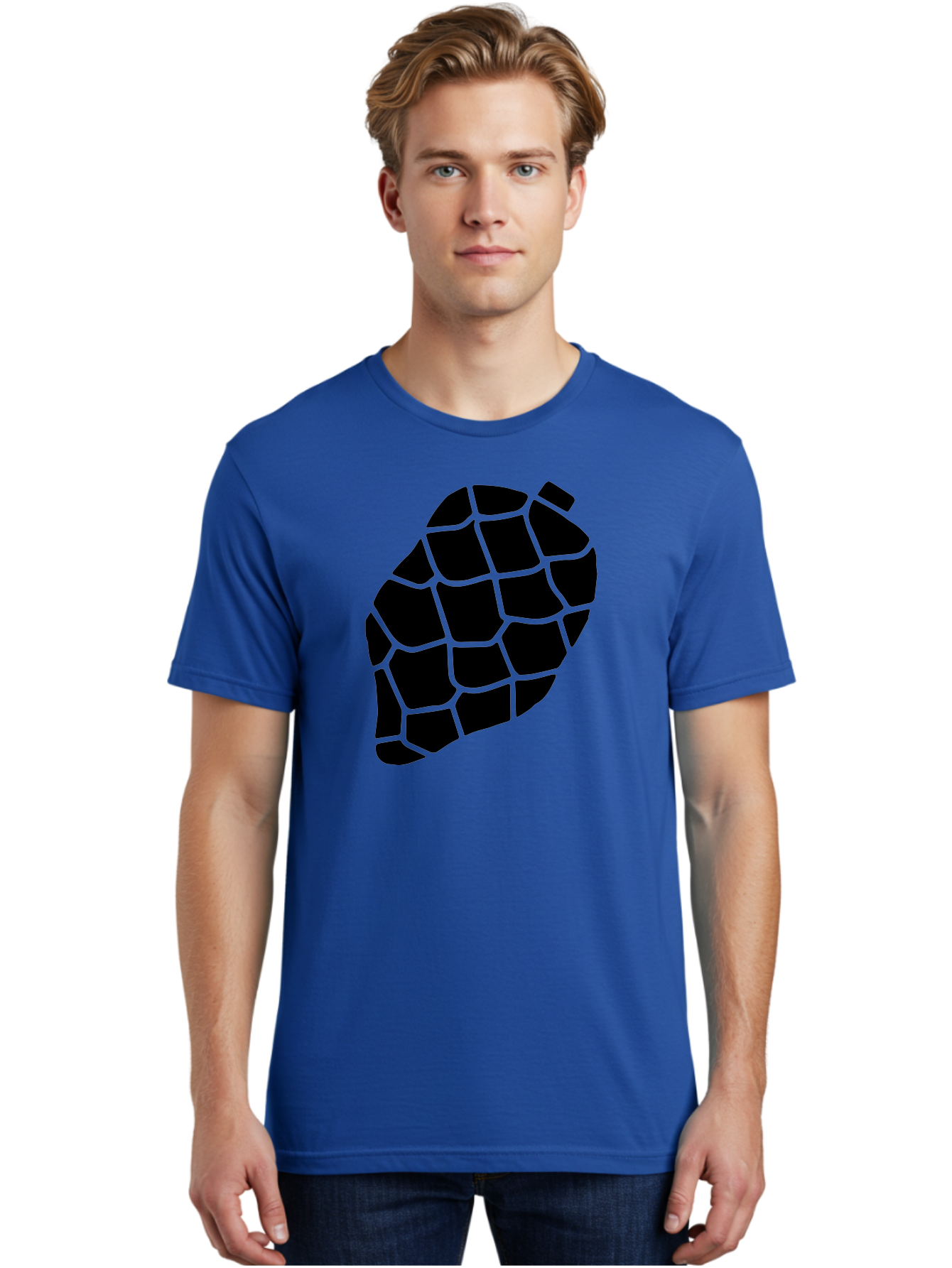 Turtle-Shell Men'S Graphic Tee, 100% Cotton, Comfortable Casual Summer Wear, Machine Washable, Turtle Shell, Black And Green, Reptile Scales, Natural Pattern, Wildlife, Animal Design, Abstract Shape - Aaa616