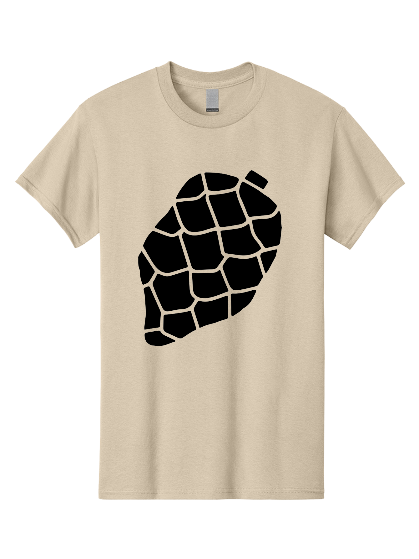 Turtle-Shell Men'S Graphic Tee, 100% Cotton, Comfortable Casual Summer Wear, Machine Washable, Turtle Shell, Black And Green, Reptile Scales, Natural Pattern, Wildlife, Animal Design, Abstract Shape - Aaa616