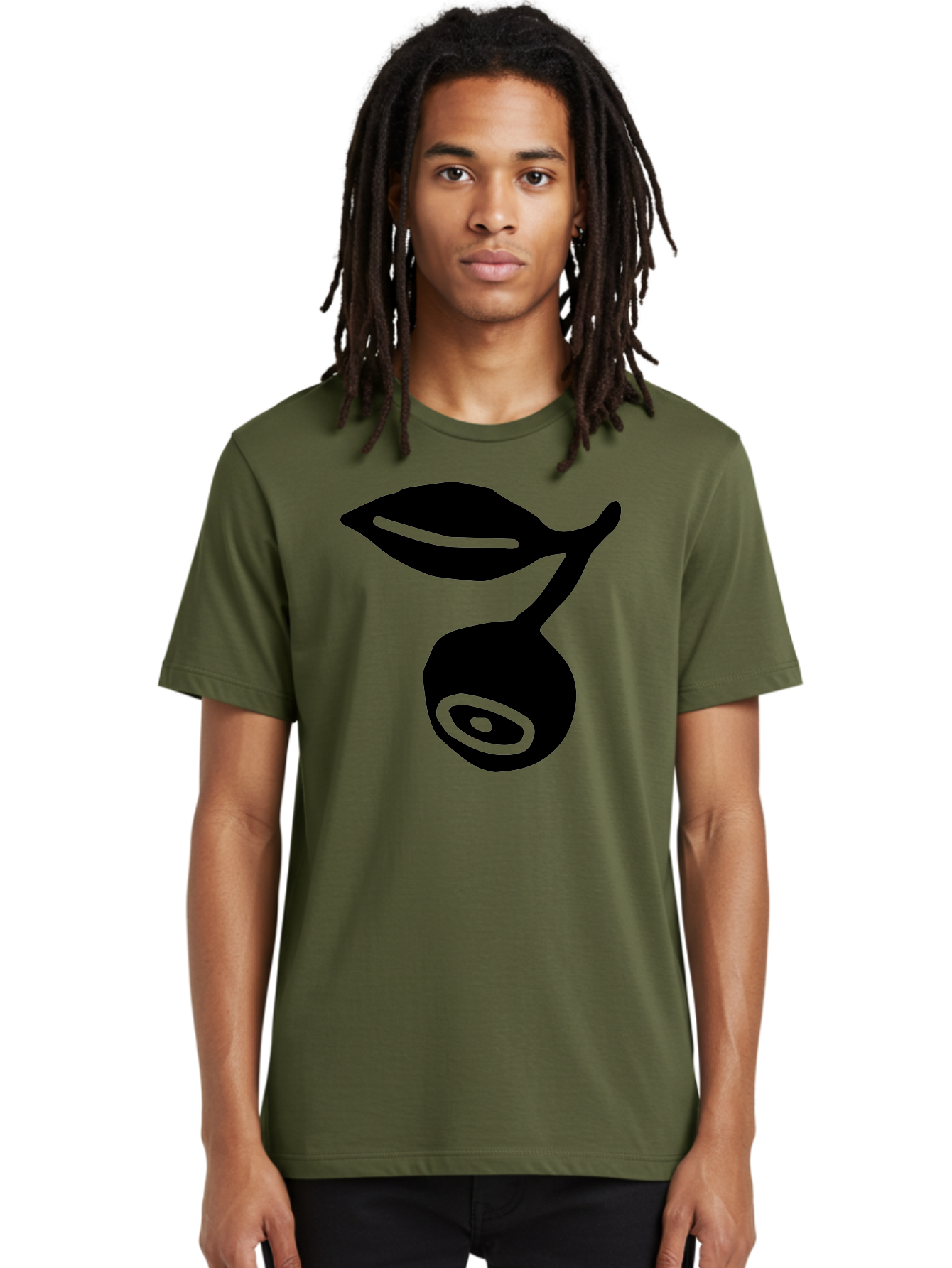 Whale Men'S Graphic Tee, 100% Cotton, Comfortable Casual Summer Wear, Machine Washable, Stylized Whale Silhouette, Abstract Art, Minimalist Design, Black And Green Color Scheme, Ocean Creature, Sea Animal, Modern Illustration, Simple Shapes - Aaa617