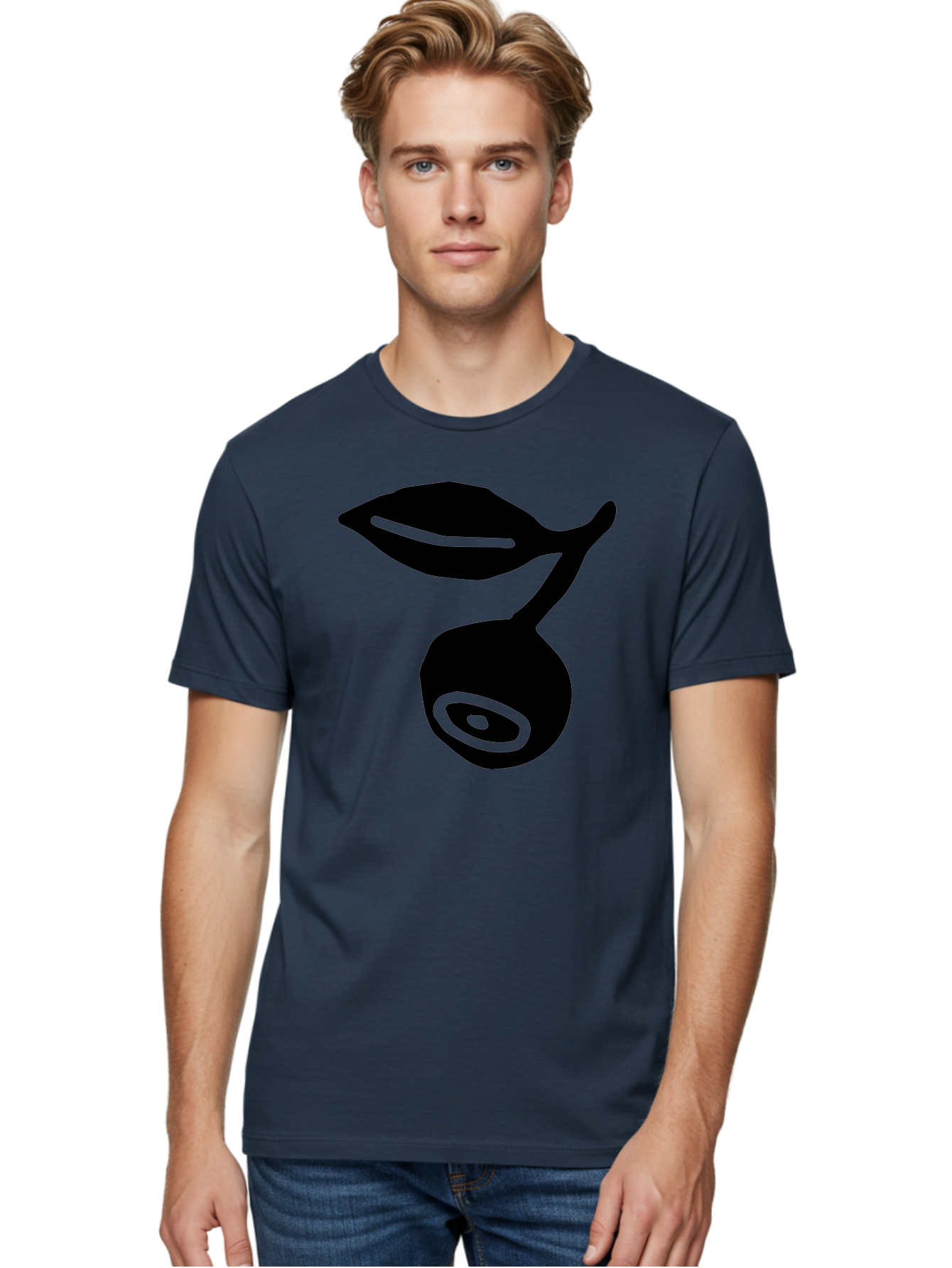 Whale Men'S Graphic Tee, 100% Cotton, Comfortable Casual Summer Wear, Machine Washable, Stylized Whale Silhouette, Abstract Art, Minimalist Design, Black And Green Color Scheme, Ocean Creature, Sea Animal, Modern Illustration, Simple Shapes - Aaa617