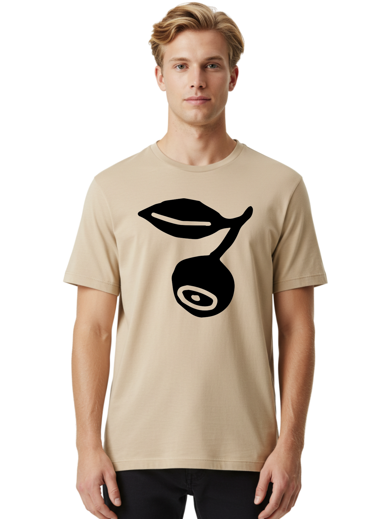 Whale Men'S Graphic Tee, 100% Cotton, Comfortable Casual Summer Wear, Machine Washable, Stylized Whale Silhouette, Abstract Art, Minimalist Design, Black And Green Color Scheme, Ocean Creature, Sea Animal, Modern Illustration, Simple Shapes - Aaa617