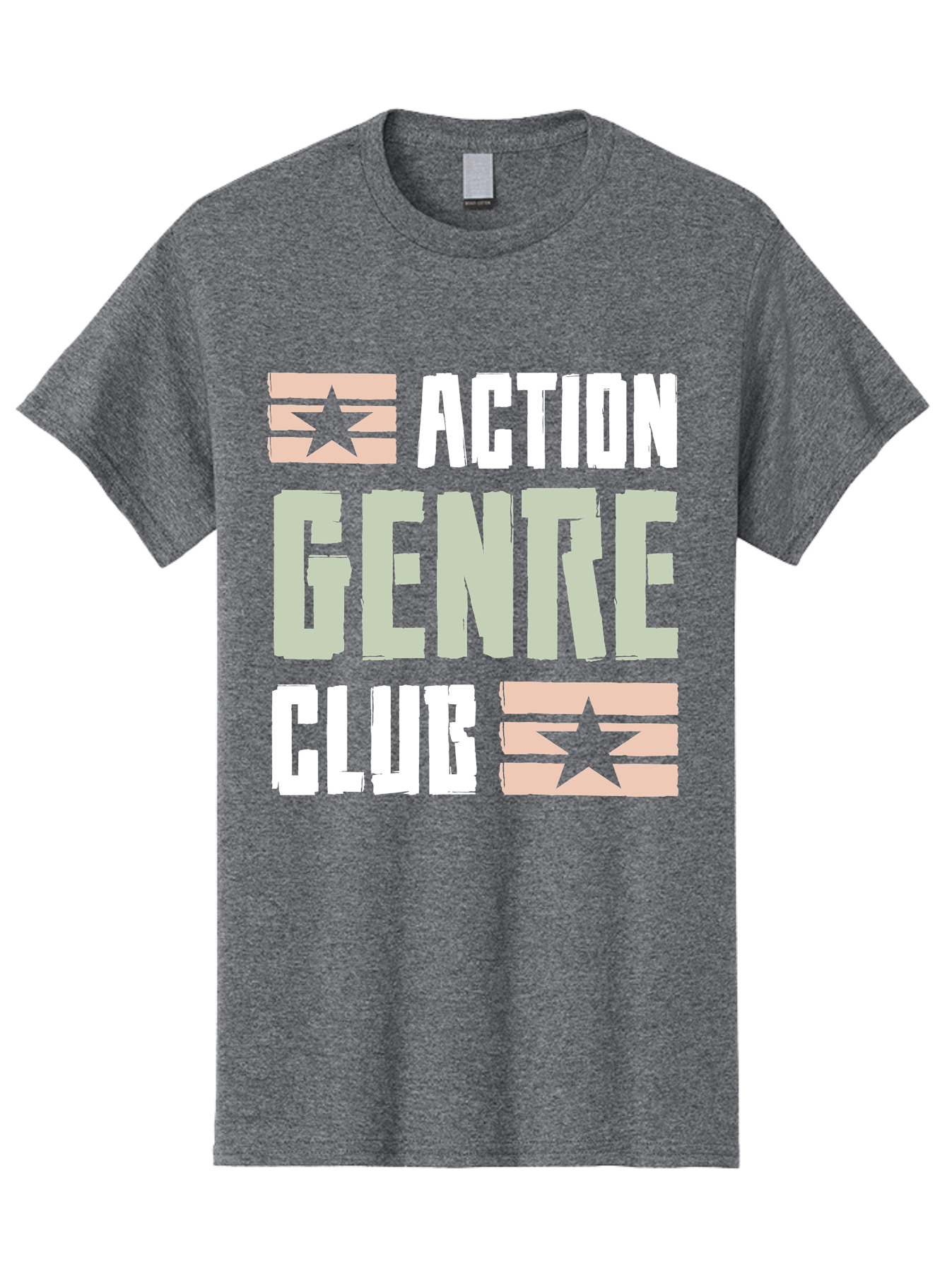 Action-Genre-Club Men'S Graphic Tee, 100% Cotton, Comfortable Casual Summer Wear, Machine Washable, Action Genre, Action Movies, Film Enthusiasts, Movie Buffs, Club Logo, Entertainment, Cinematic Experience, Adventure, Thriller, Blockbuster - Aaa619