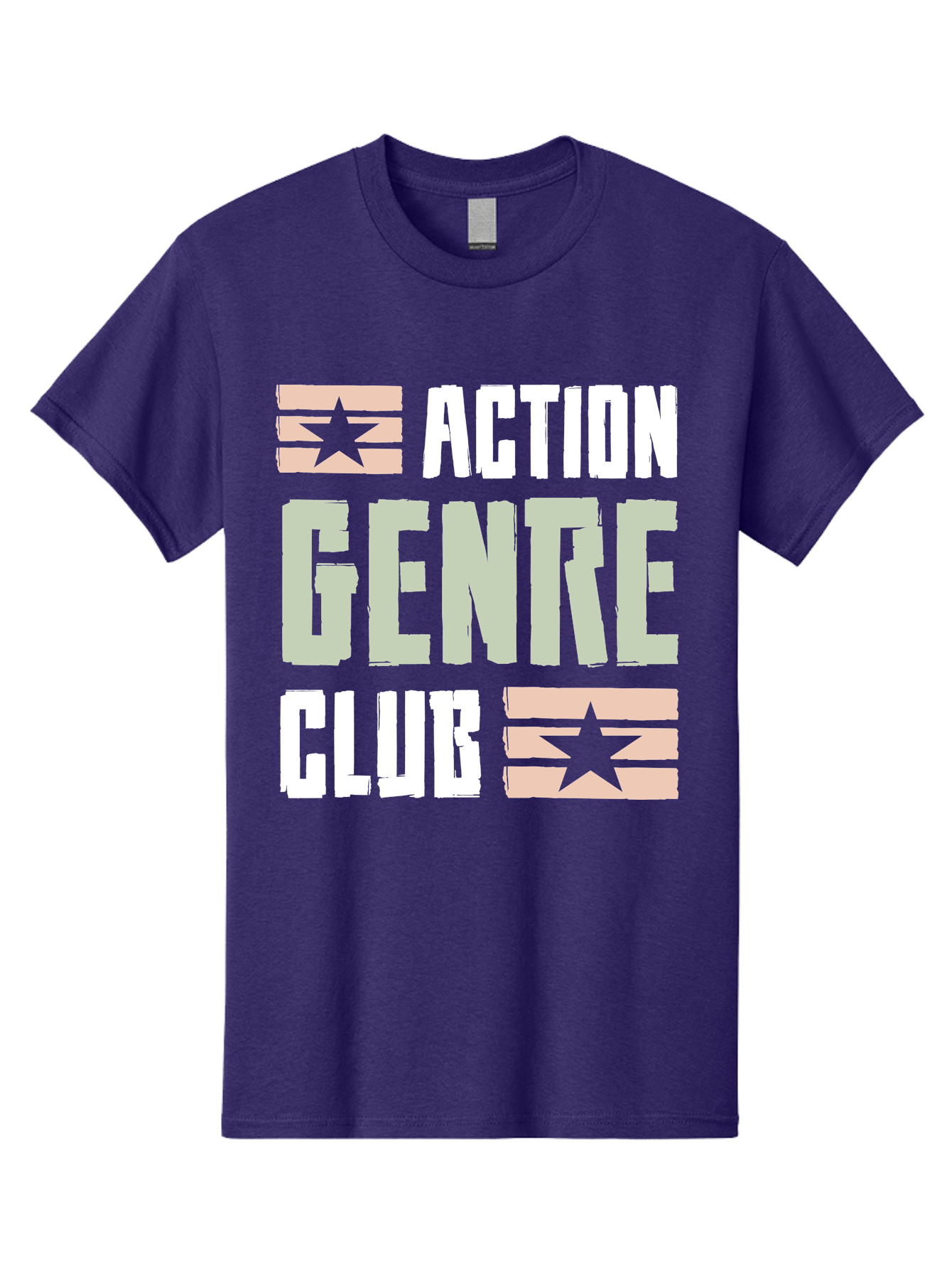 Action-Genre-Club Men'S Graphic Tee, 100% Cotton, Comfortable Casual Summer Wear, Machine Washable, Action Genre, Action Movies, Film Enthusiasts, Movie Buffs, Club Logo, Entertainment, Cinematic Experience, Adventure, Thriller, Blockbuster - Aaa619