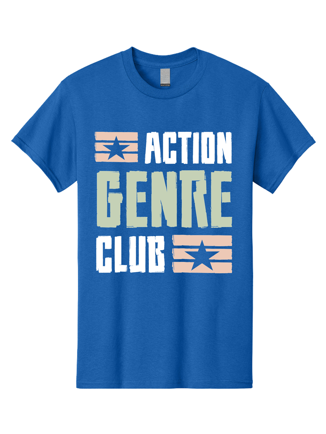 Action-Genre-Club Men'S Graphic Tee, 100% Cotton, Comfortable Casual Summer Wear, Machine Washable, Action Genre, Action Movies, Film Enthusiasts, Movie Buffs, Club Logo, Entertainment, Cinematic Experience, Adventure, Thriller, Blockbuster - Aaa619