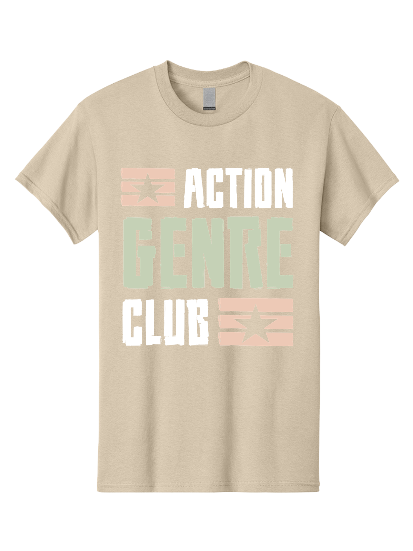 Action-Genre-Club Men'S Graphic Tee, 100% Cotton, Comfortable Casual Summer Wear, Machine Washable, Action Genre, Action Movies, Film Enthusiasts, Movie Buffs, Club Logo, Entertainment, Cinematic Experience, Adventure, Thriller, Blockbuster - Aaa619