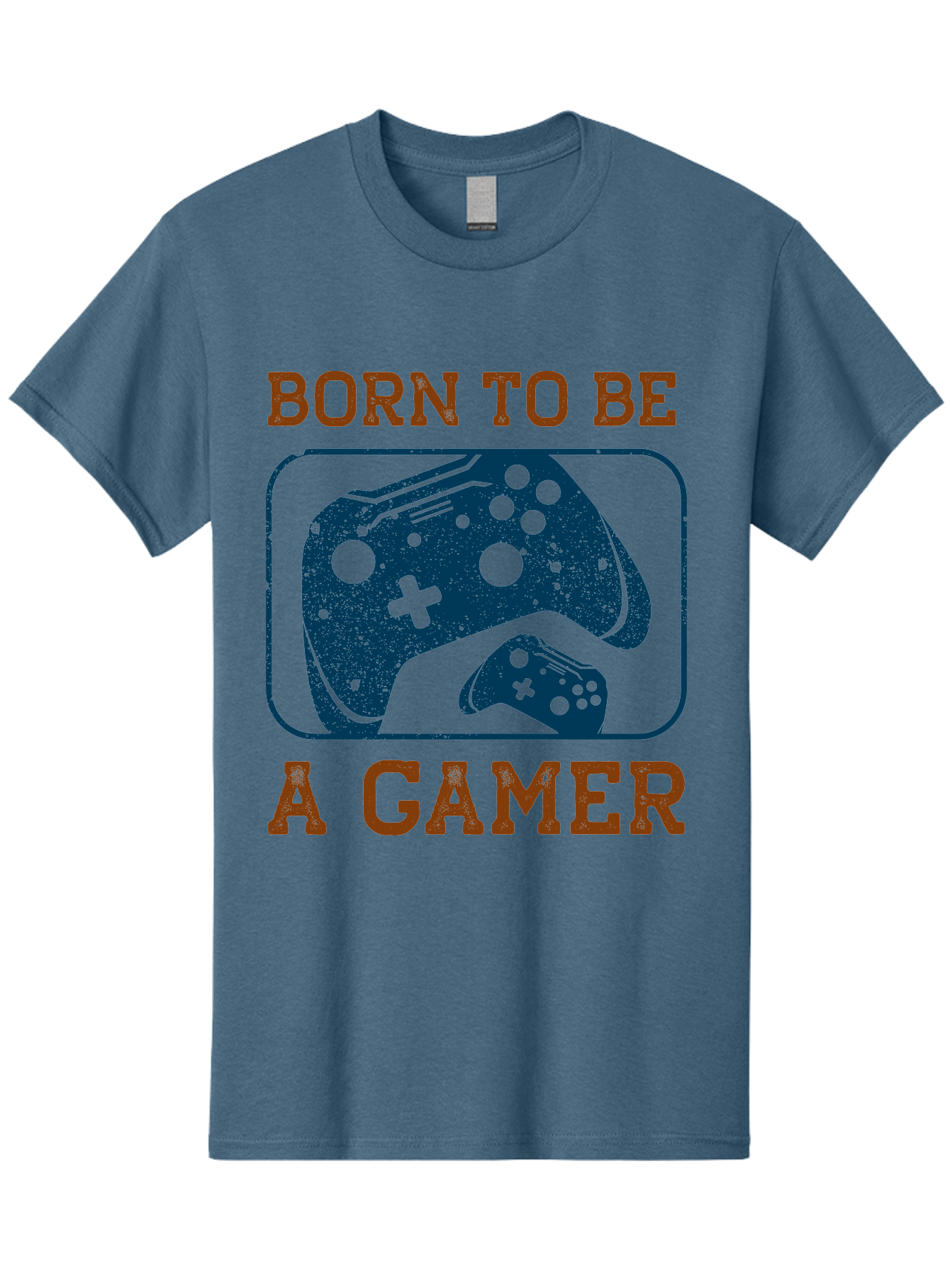 Born-To-Be-A-Gamer Men'S Graphic Tee, 100% Cotton, Comfortable Casual Summer Wear, Machine Washable, Gaming Controller, Born To Be A Gamer, Video Game Accessories, Gamer Lifestyle, Gaming Culture, Gaming Passion, Game Console - Aaa621