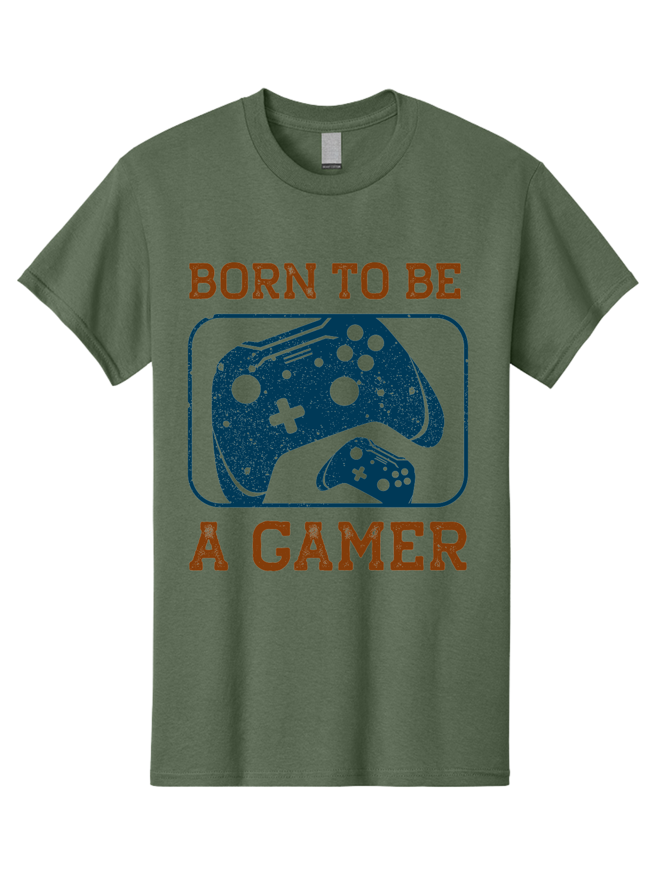 Born-To-Be-A-Gamer Men'S Graphic Tee, 100% Cotton, Comfortable Casual Summer Wear, Machine Washable, Gaming Controller, Born To Be A Gamer, Video Game Accessories, Gamer Lifestyle, Gaming Culture, Gaming Passion, Game Console - Aaa621