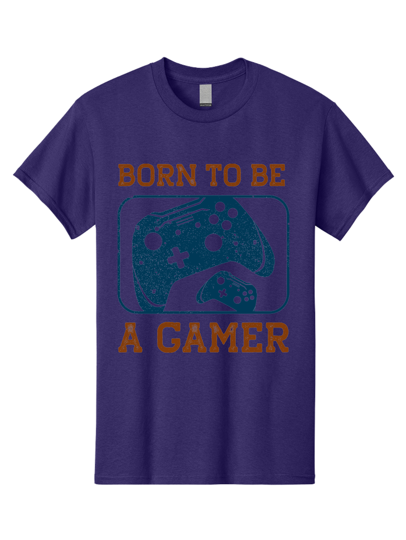 Born-To-Be-A-Gamer Men'S Graphic Tee, 100% Cotton, Comfortable Casual Summer Wear, Machine Washable, Gaming Controller, Born To Be A Gamer, Video Game Accessories, Gamer Lifestyle, Gaming Culture, Gaming Passion, Game Console - Aaa621