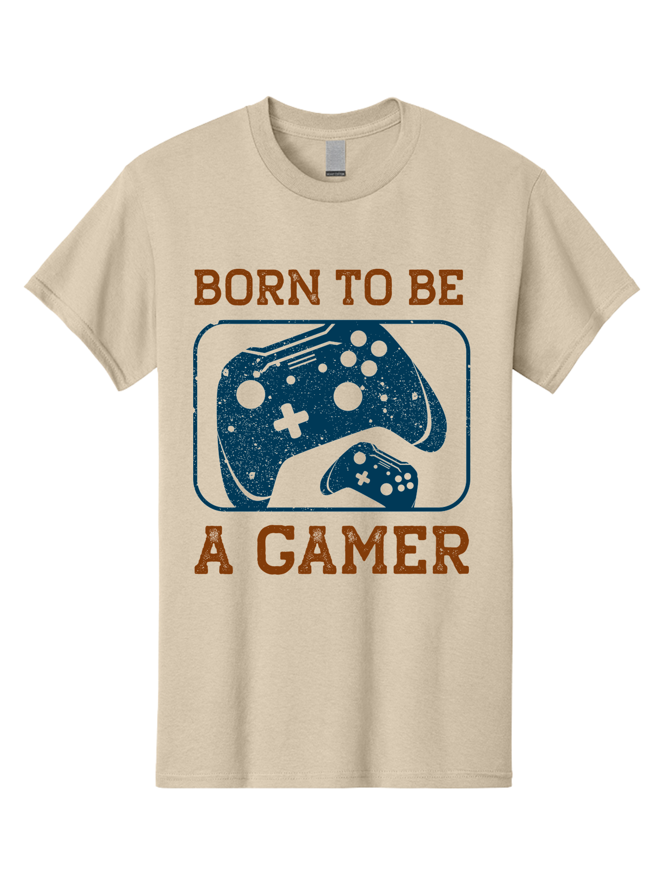 Born-To-Be-A-Gamer Men'S Graphic Tee, 100% Cotton, Comfortable Casual Summer Wear, Machine Washable, Gaming Controller, Born To Be A Gamer, Video Game Accessories, Gamer Lifestyle, Gaming Culture, Gaming Passion, Game Console - Aaa621