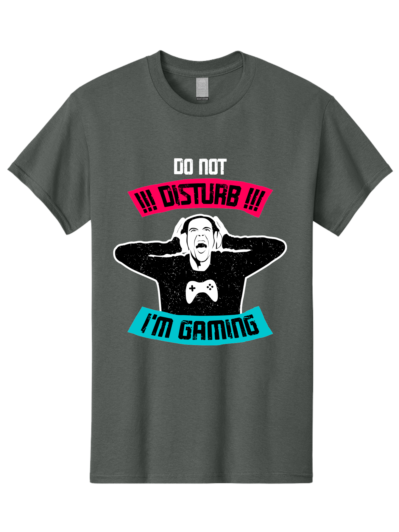 Do-Not-Disturb-I-M-Gaming Men'S Graphic Tee, 100% Cotton, Comfortable Casual Summer Wear, Machine Washable, Gaming Warning, Do Not Disturb, Gamer Warning, Gaming Sign, Gamer Alert, Game On, Serious Gamer, Warning Sign, Gamer Life - Aaa623