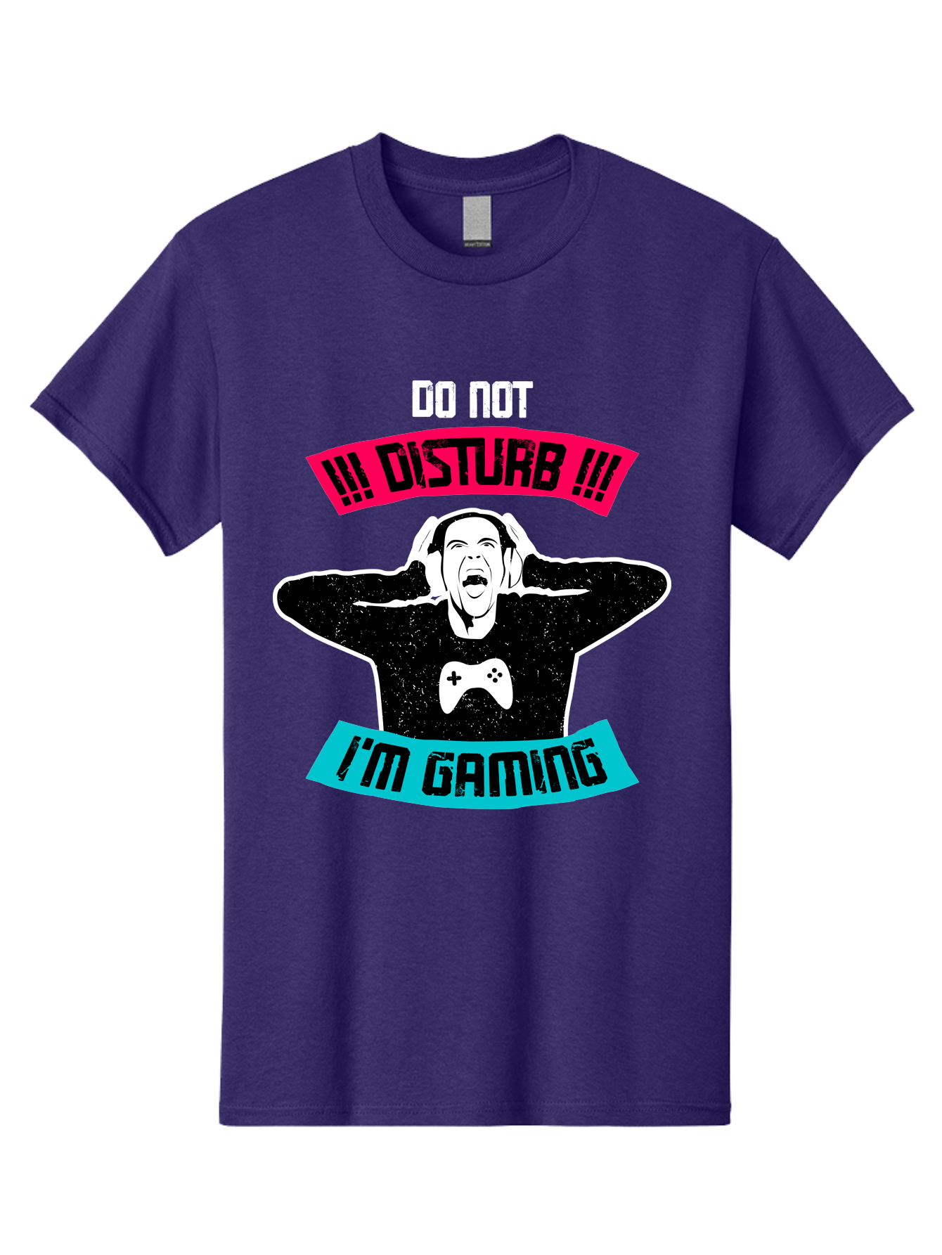 Do-Not-Disturb-I-M-Gaming Men'S Graphic Tee, 100% Cotton, Comfortable Casual Summer Wear, Machine Washable, Gaming Warning, Do Not Disturb, Gamer Warning, Gaming Sign, Gamer Alert, Game On, Serious Gamer, Warning Sign, Gamer Life - Aaa623