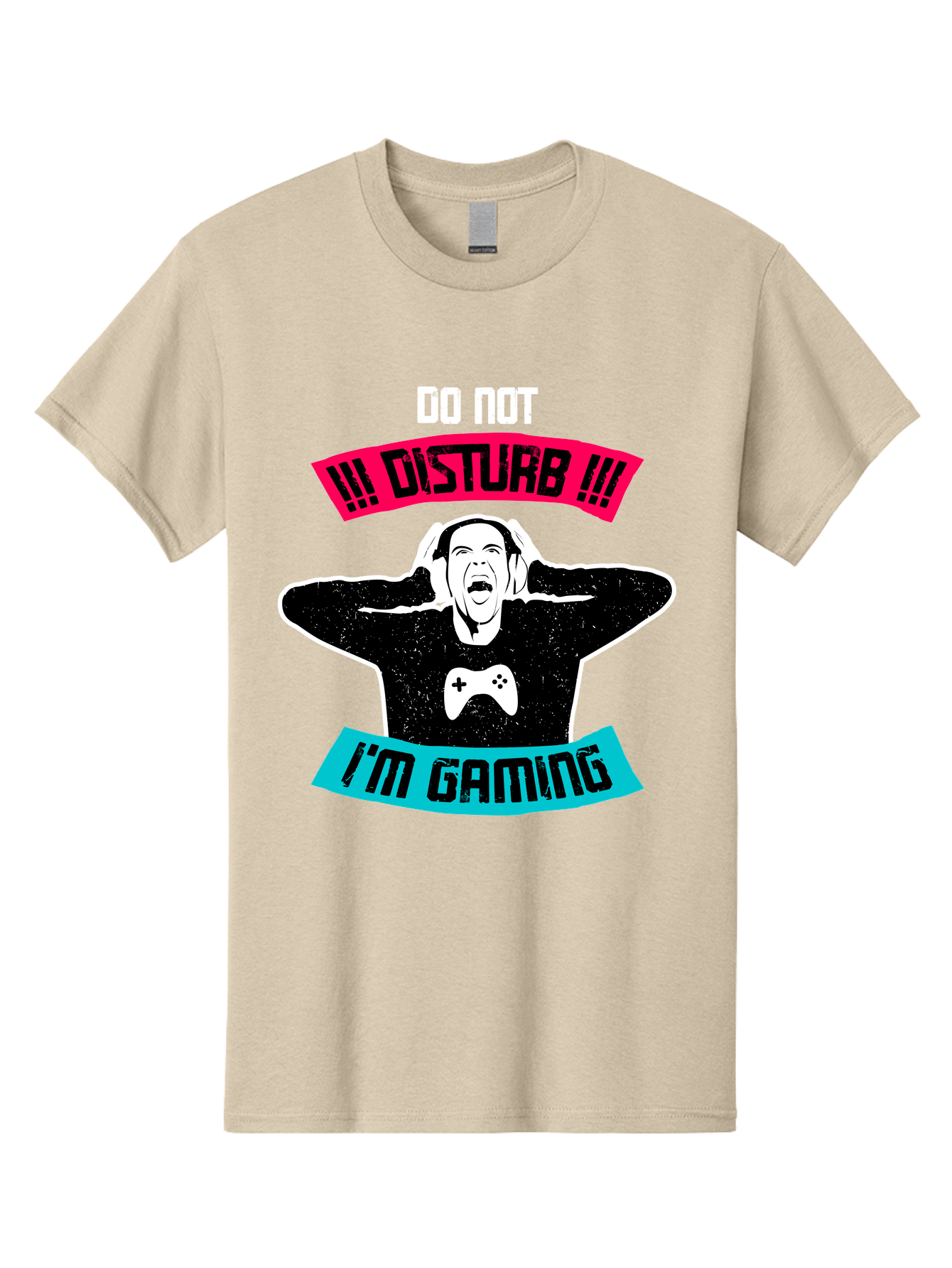 Do-Not-Disturb-I-M-Gaming Men'S Graphic Tee, 100% Cotton, Comfortable Casual Summer Wear, Machine Washable, Gaming Warning, Do Not Disturb, Gamer Warning, Gaming Sign, Gamer Alert, Game On, Serious Gamer, Warning Sign, Gamer Life - Aaa623