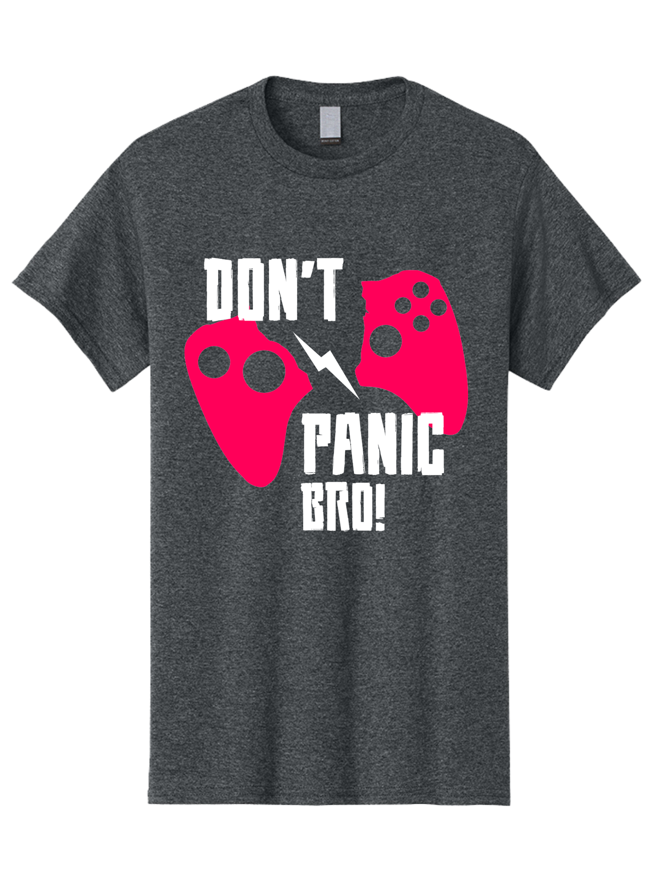 Don-T-Panic-Bro Men'S Graphic Tee, 100% Cotton, Comfortable Casual Summer Wear, Machine Washable, Gaming, Game Controllers, Broken Controller, Don'T Panic, Panic, Bro, Funny Quote, Humorous Meme, Gaming Humor, Gaming Frustration - Aaa624