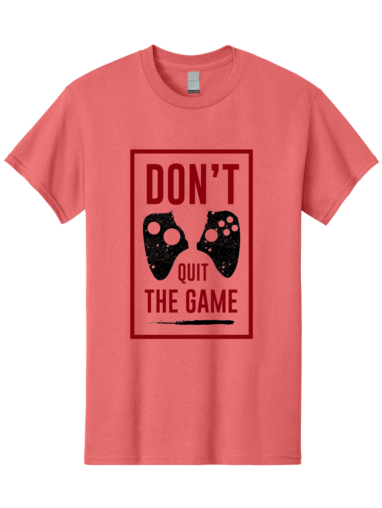 Don-T-Quit-The-Game Men'S Graphic Tee, 100% Cotton, Comfortable Casual Summer Wear, Machine Washable, Gaming Motivational Quote, Don'T Quit The Game, Gaming Controllers, Perseverance, Motivation, Gamers, Inspirational Quotes, Video Game - Aaa625