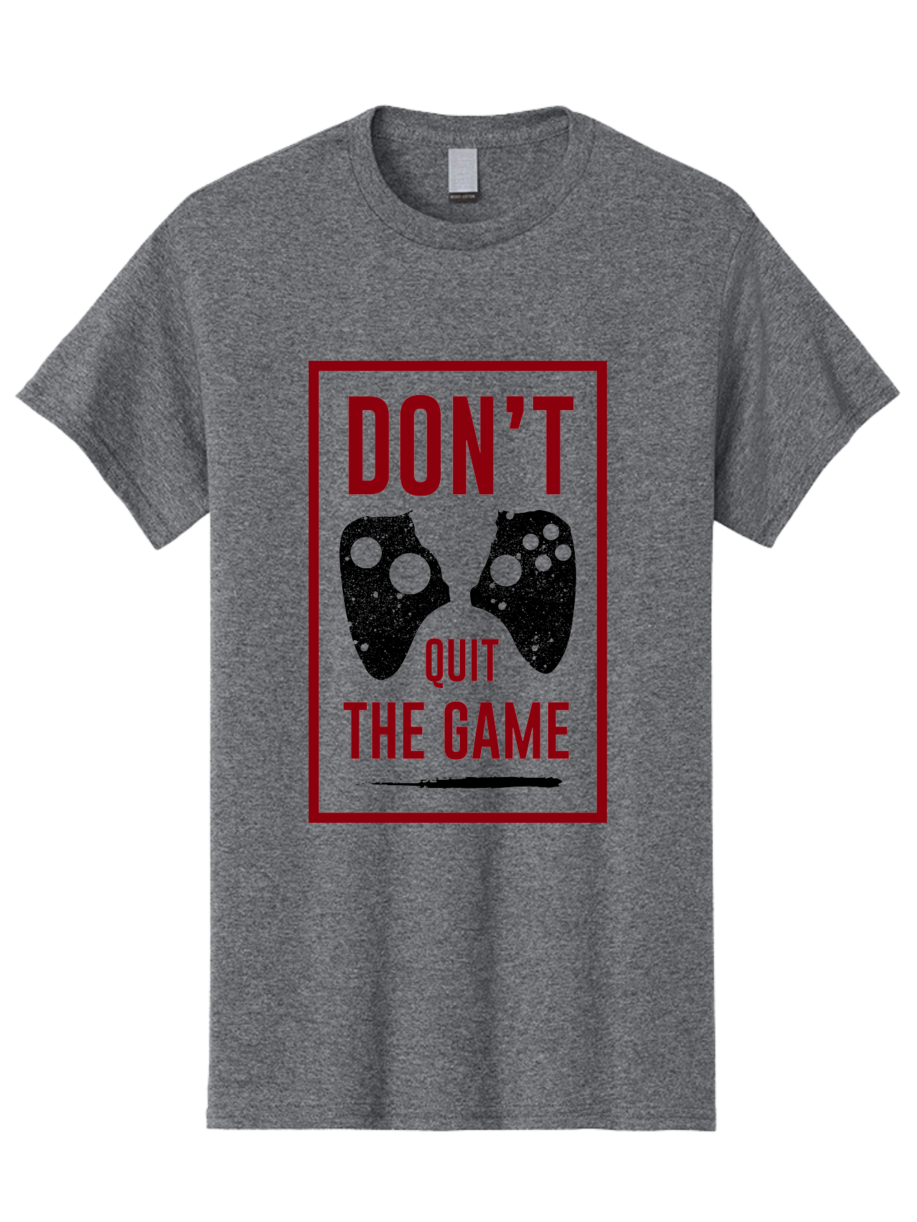 Don-T-Quit-The-Game Men'S Graphic Tee, 100% Cotton, Comfortable Casual Summer Wear, Machine Washable, Gaming Motivational Quote, Don'T Quit The Game, Gaming Controllers, Perseverance, Motivation, Gamers, Inspirational Quotes, Video Game - Aaa625