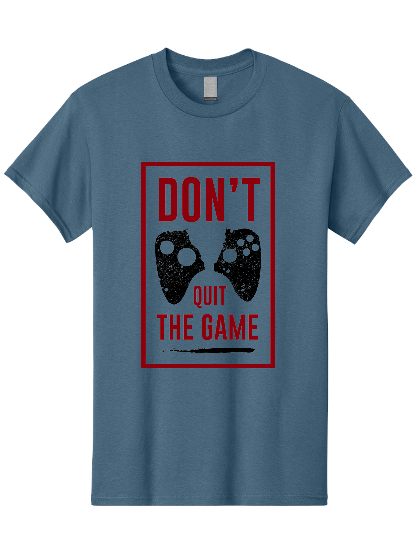 Don-T-Quit-The-Game Men'S Graphic Tee, 100% Cotton, Comfortable Casual Summer Wear, Machine Washable, Gaming Motivational Quote, Don'T Quit The Game, Gaming Controllers, Perseverance, Motivation, Gamers, Inspirational Quotes, Video Game - Aaa625