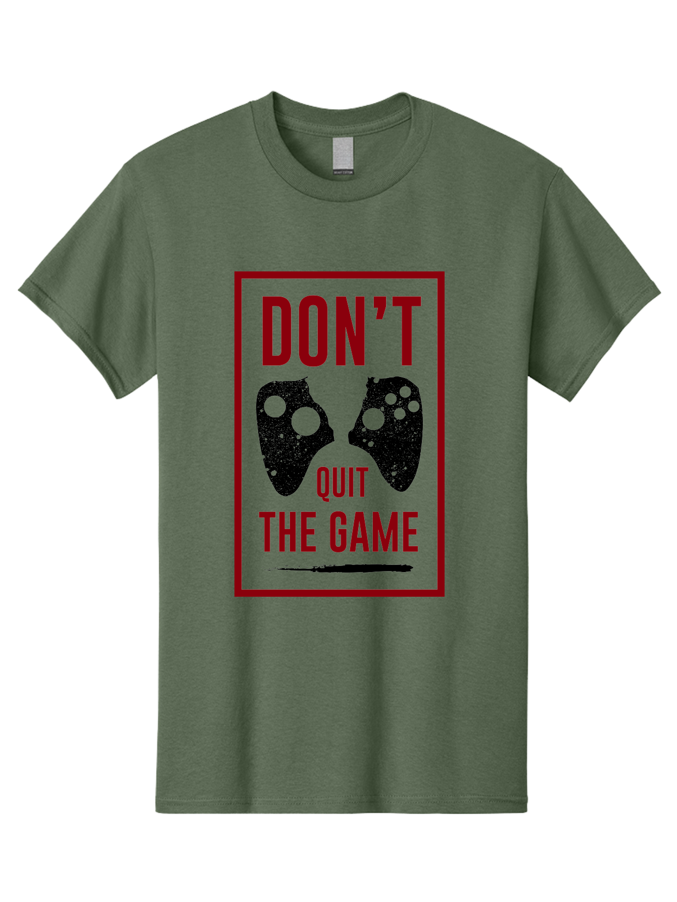 Don-T-Quit-The-Game Men'S Graphic Tee, 100% Cotton, Comfortable Casual Summer Wear, Machine Washable, Gaming Motivational Quote, Don'T Quit The Game, Gaming Controllers, Perseverance, Motivation, Gamers, Inspirational Quotes, Video Game - Aaa625