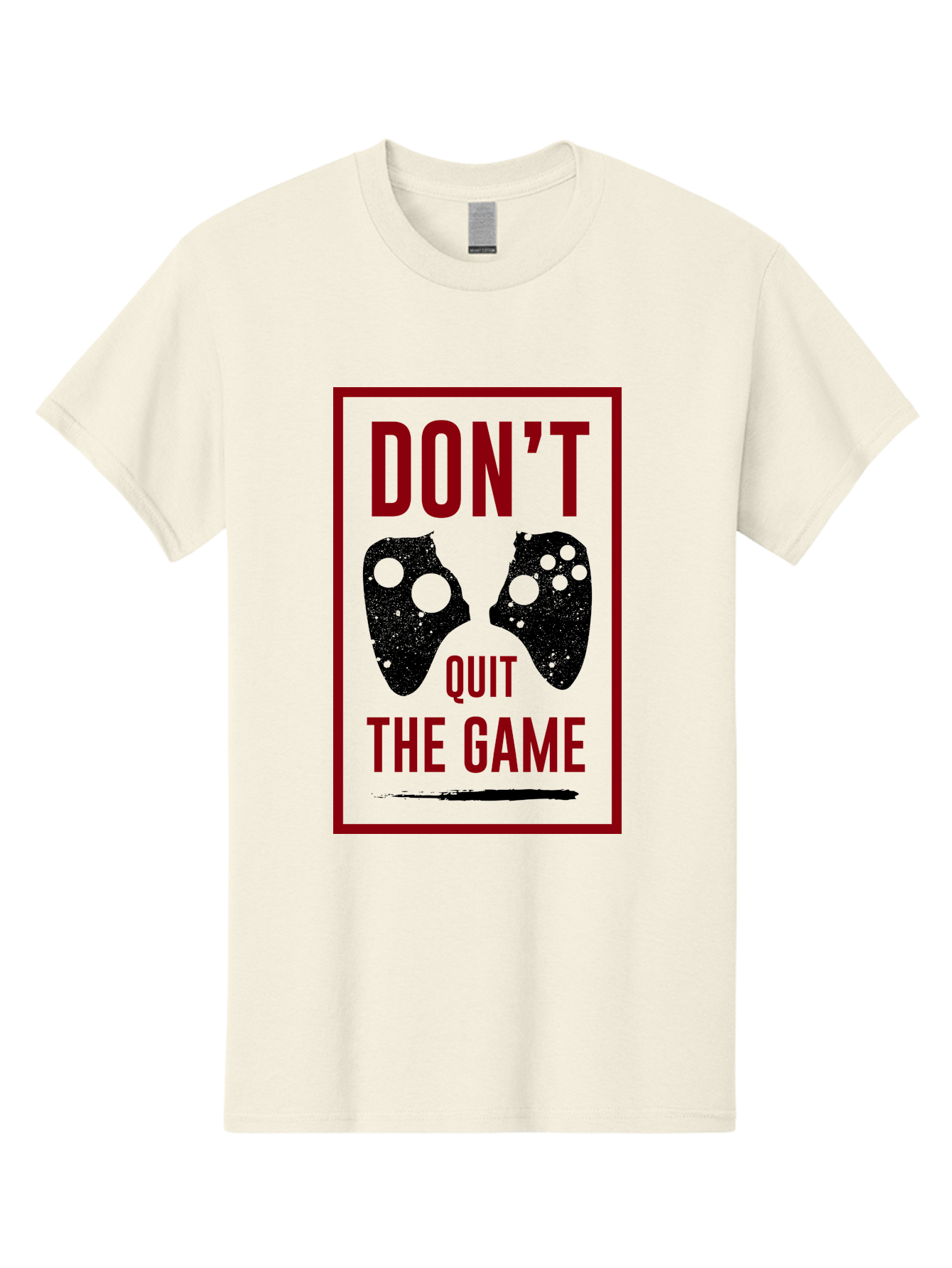 Don-T-Quit-The-Game Men'S Graphic Tee, 100% Cotton, Comfortable Casual Summer Wear, Machine Washable, Gaming Motivational Quote, Don'T Quit The Game, Gaming Controllers, Perseverance, Motivation, Gamers, Inspirational Quotes, Video Game - Aaa625