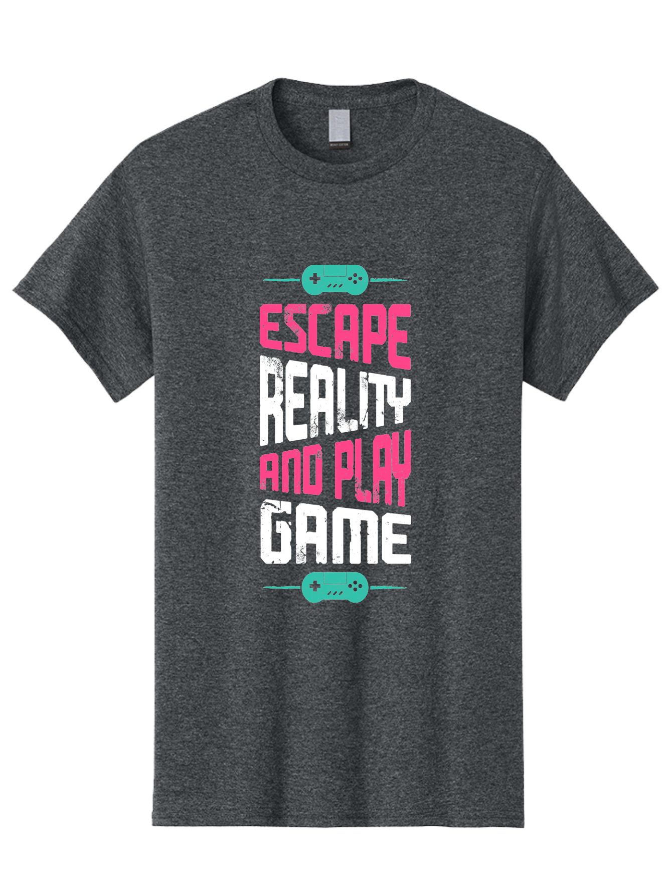 Escape-Reality-And-Play-Game Men'S Graphic Tee, 100% Cotton, Comfortable Casual Summer Wear, Machine Washable, Escape Reality, Play Game, Immersive Gaming Experience, Escape Room Theme, Gaming Advertisement, Interactive Entertainment, - Aaa627