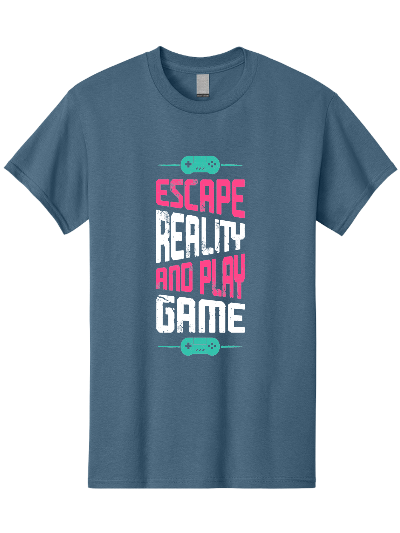 Escape-Reality-And-Play-Game Men'S Graphic Tee, 100% Cotton, Comfortable Casual Summer Wear, Machine Washable, Escape Reality, Play Game, Immersive Gaming Experience, Escape Room Theme, Gaming Advertisement, Interactive Entertainment, - Aaa627