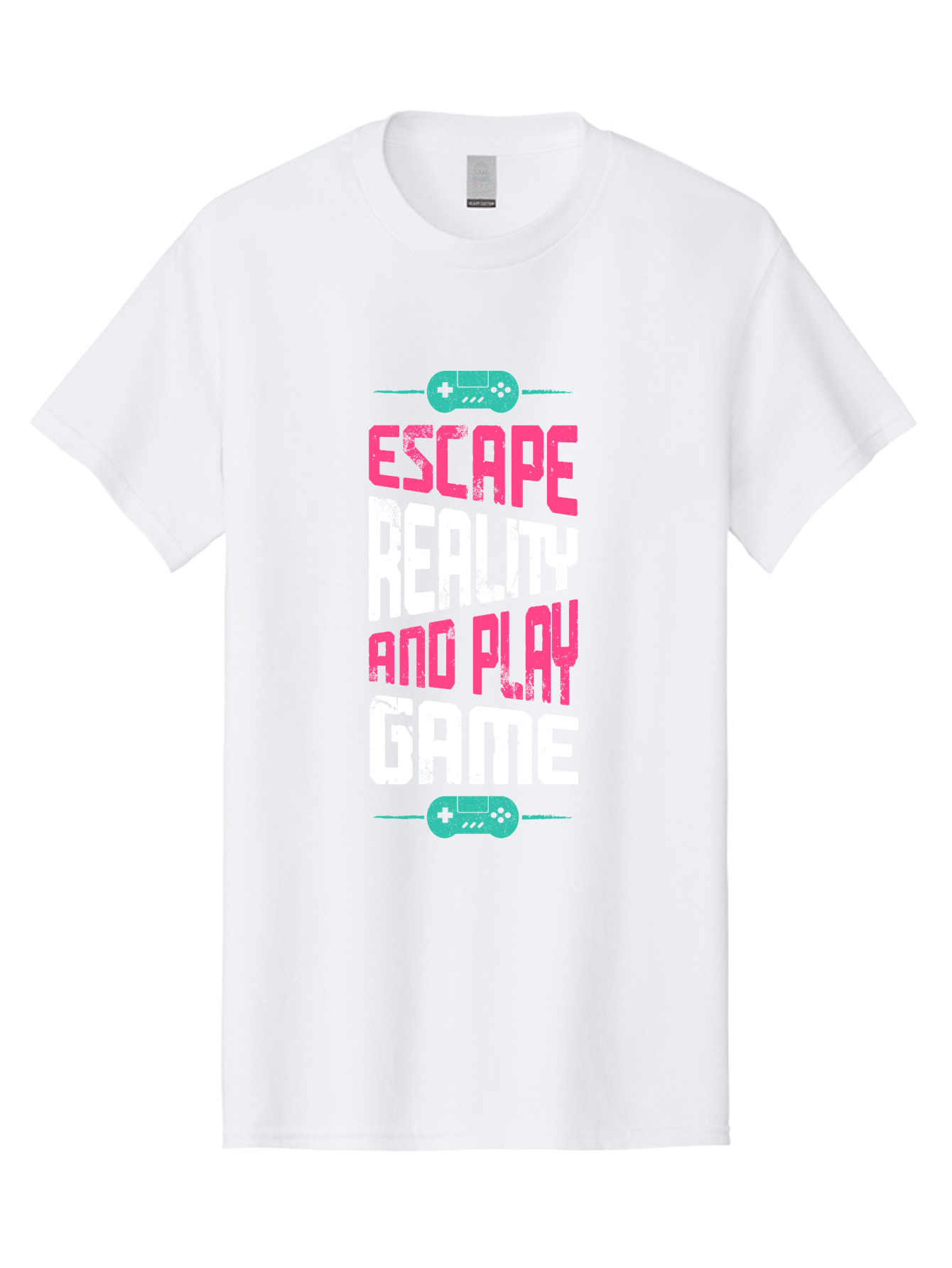Escape-Reality-And-Play-Game Men'S Graphic Tee, 100% Cotton, Comfortable Casual Summer Wear, Machine Washable, Escape Reality, Play Game, Immersive Gaming Experience, Escape Room Theme, Gaming Advertisement, Interactive Entertainment, - Aaa627