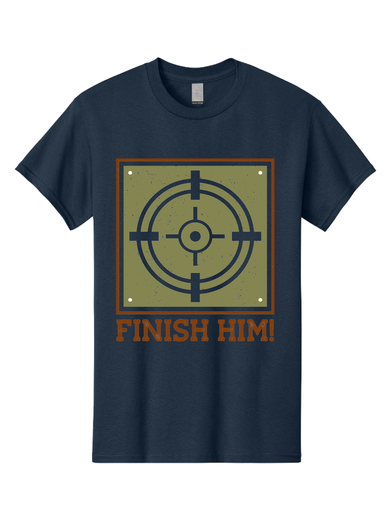 Finish-Him-Target Men'S Graphic Tee, 100% Cotton, Comfortable Casual Summer Wear, Machine Washable, Target Symbol, Bullseye, Combat Graphics, Finishing Move, Video Game Graphics, Intense Action, Fighting Games - Aaa629