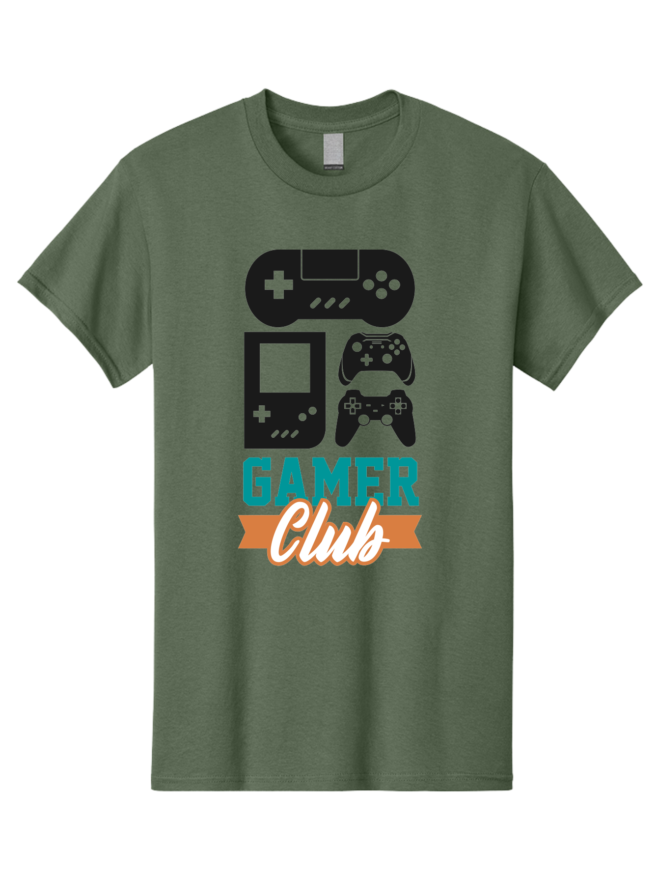 Gamer-Club Men'S Graphic Tee, 100% Cotton, Comfortable Casual Summer Wear, Machine Washable, Gaming Club, Gamer Community, Game Controllers, Video Games, Gamepad, Gaming Console, Game Controller Graphics, Gaming Accessories, Game Night - Aaa633