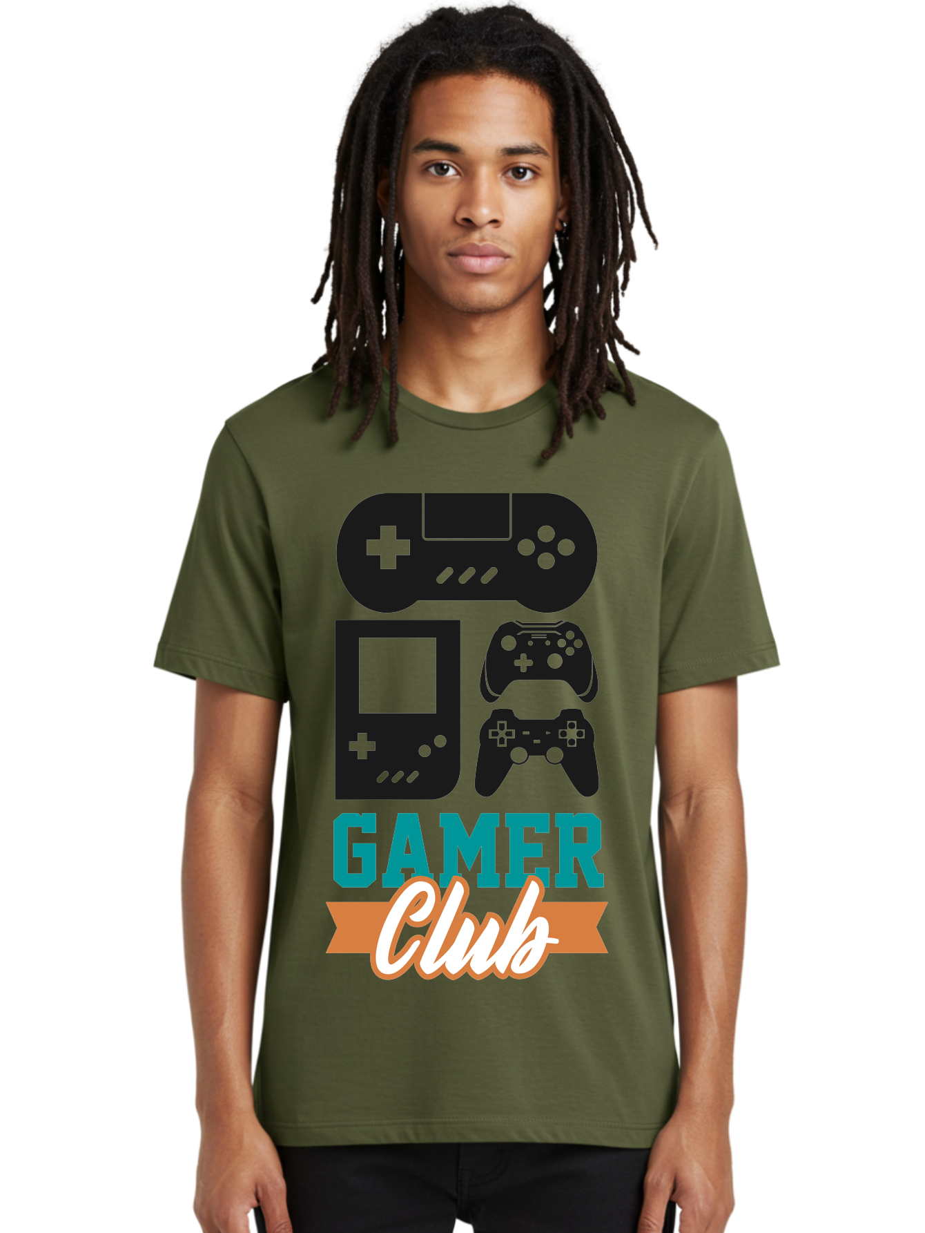 Gamer-Club Men'S Graphic Tee, 100% Cotton, Comfortable Casual Summer Wear, Machine Washable, Gaming Club, Gamer Community, Game Controllers, Video Games, Gamepad, Gaming Console, Game Controller Graphics, Gaming Accessories, Game Night - Aaa633