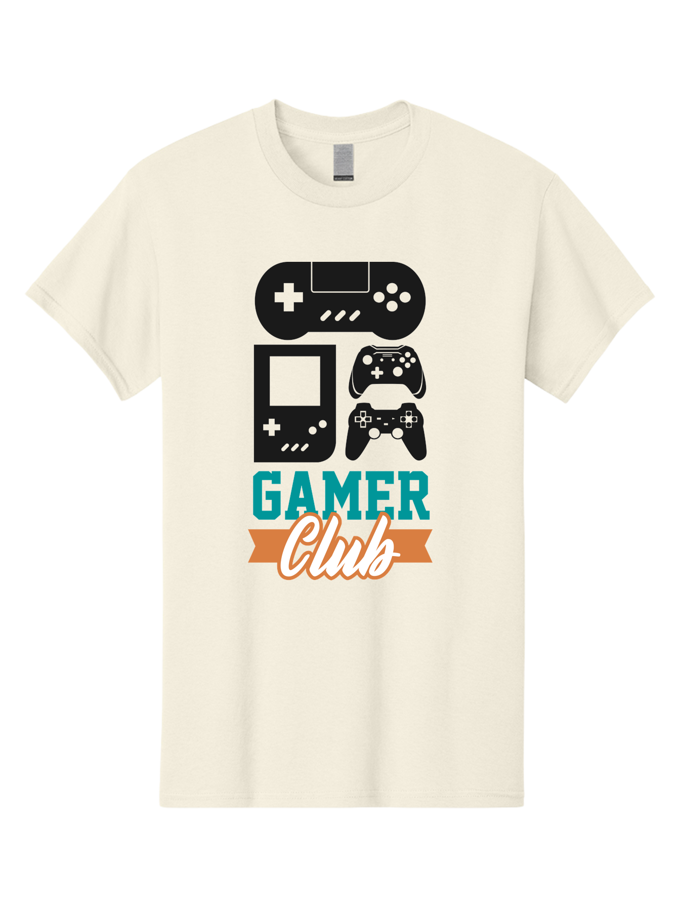 Gamer-Club Men'S Graphic Tee, 100% Cotton, Comfortable Casual Summer Wear, Machine Washable, Gaming Club, Gamer Community, Game Controllers, Video Games, Gamepad, Gaming Console, Game Controller Graphics, Gaming Accessories, Game Night - Aaa633