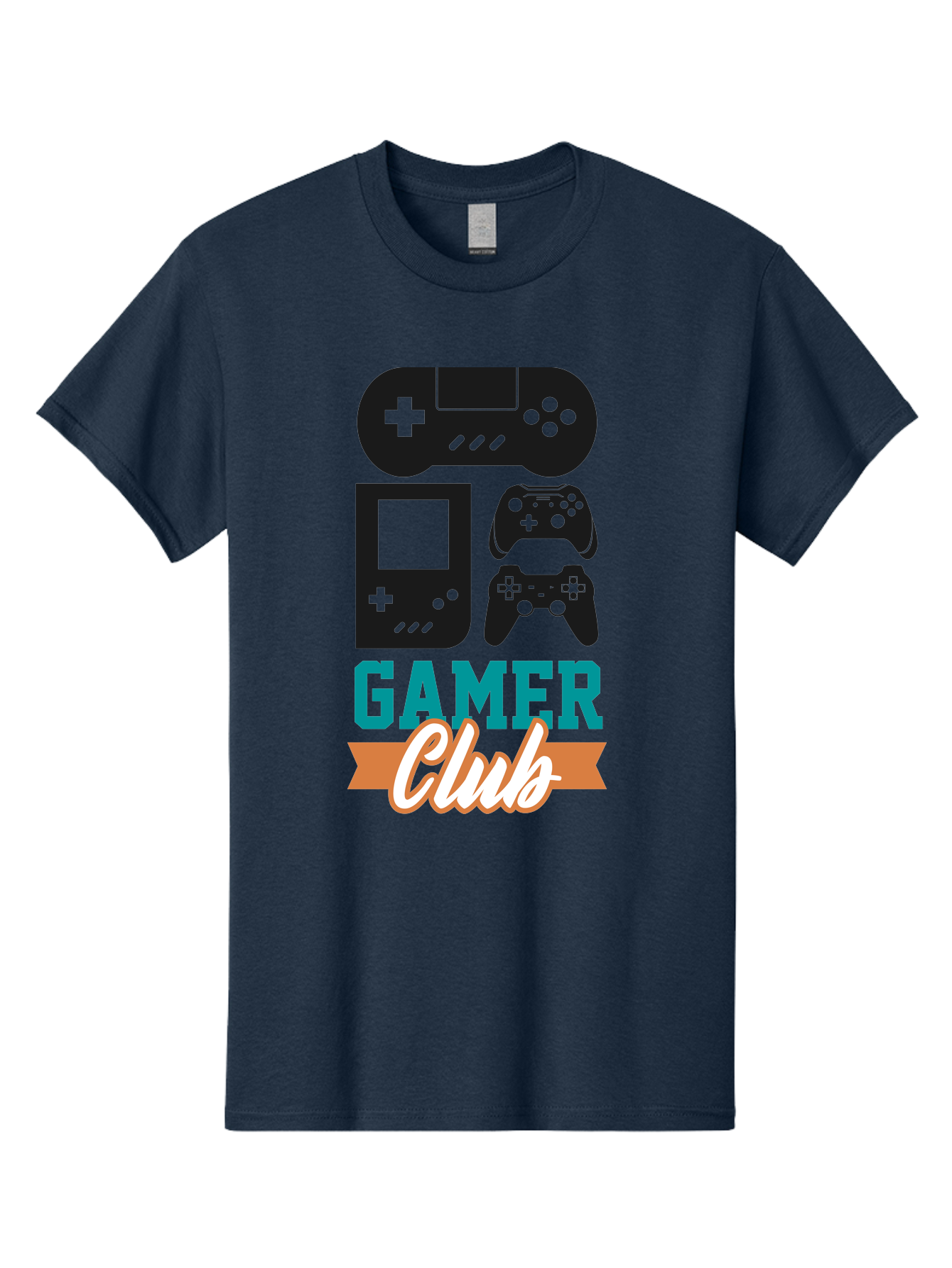 Gamer-Club Men'S Graphic Tee, 100% Cotton, Comfortable Casual Summer Wear, Machine Washable, Gaming Club, Gamer Community, Game Controllers, Video Games, Gamepad, Gaming Console, Game Controller Graphics, Gaming Accessories, Game Night - Aaa633