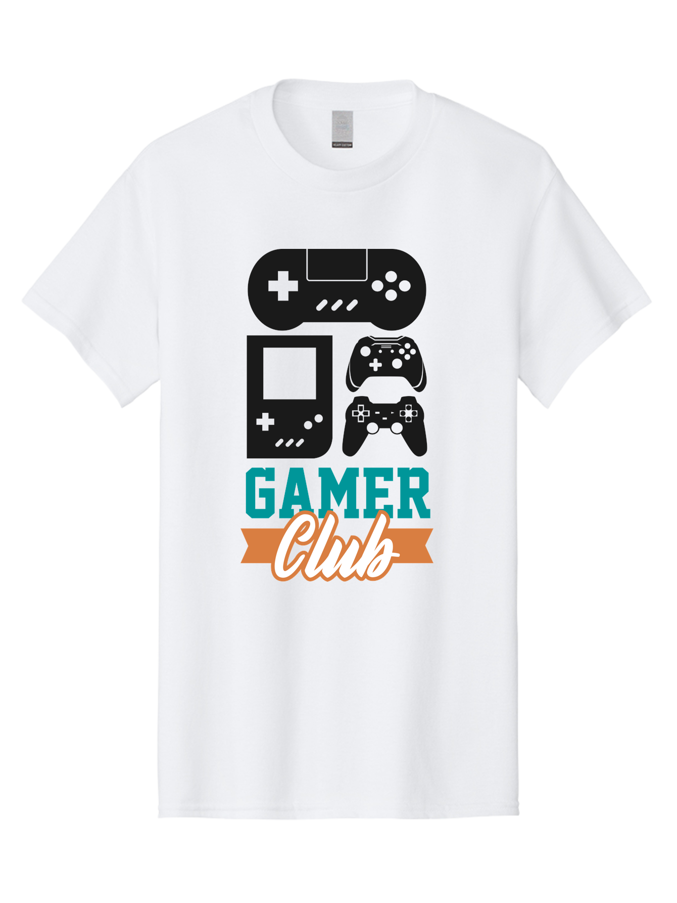 Gamer-Club Men'S Graphic Tee, 100% Cotton, Comfortable Casual Summer Wear, Machine Washable, Gaming Club, Gamer Community, Game Controllers, Video Games, Gamepad, Gaming Console, Game Controller Graphics, Gaming Accessories, Game Night - Aaa633