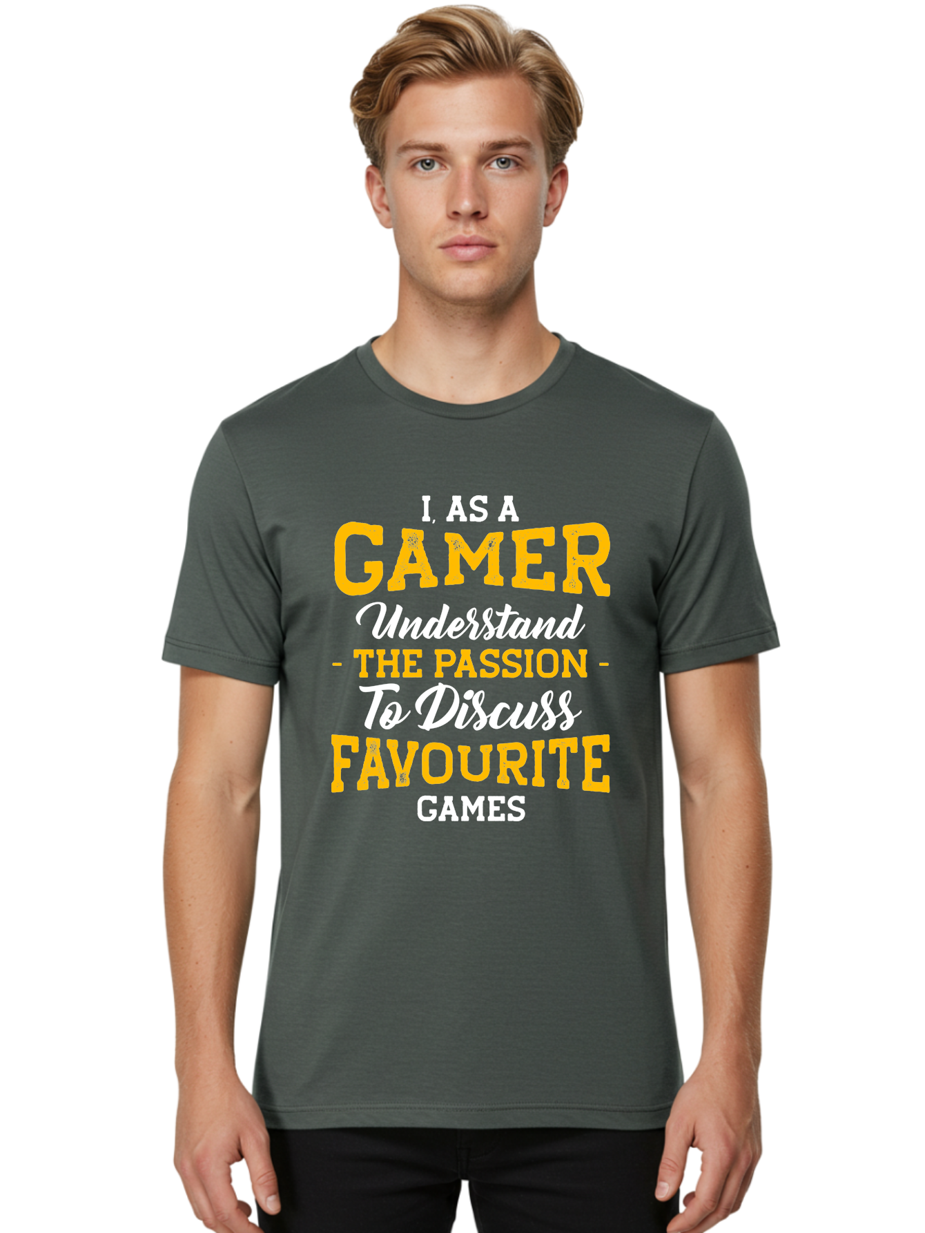 Gamer-Quote Men'S Graphic Tee, 100% Cotton, Comfortable Casual Summer Wear, Machine Washable, Gamer Culture, Gaming Passion, Discussing Favorite Games, Gamer Community, Video Game Enthusiasm, Gaming Interest, Gamer Life - Aaa636
