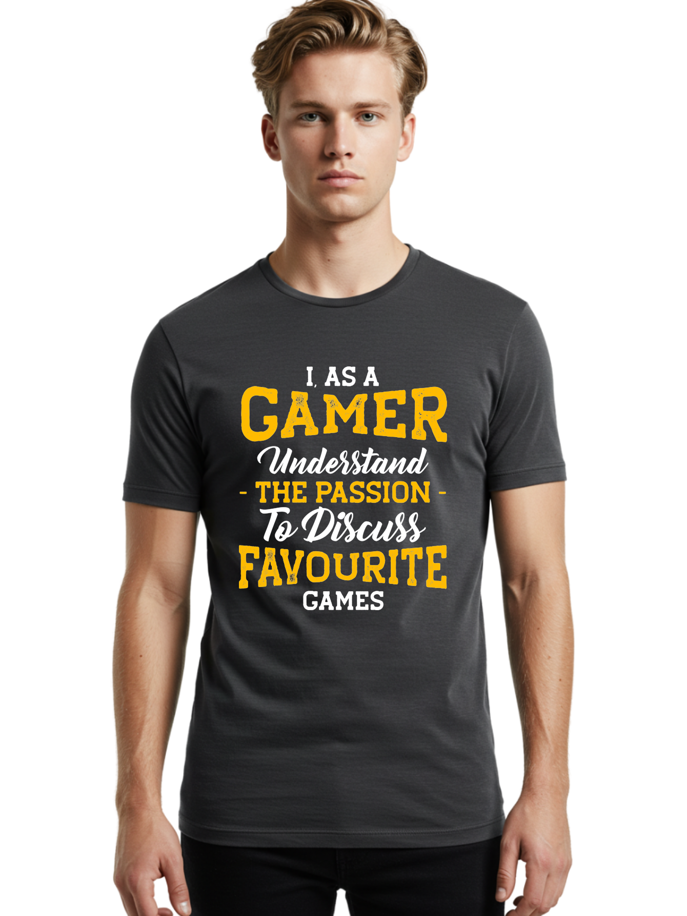 Gamer-Quote Men'S Graphic Tee, 100% Cotton, Comfortable Casual Summer Wear, Machine Washable, Gamer Culture, Gaming Passion, Discussing Favorite Games, Gamer Community, Video Game Enthusiasm, Gaming Interest, Gamer Life - Aaa636
