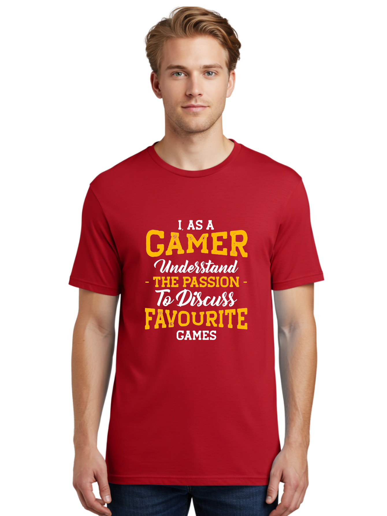 Gamer-Quote Men'S Graphic Tee, 100% Cotton, Comfortable Casual Summer Wear, Machine Washable, Gamer Culture, Gaming Passion, Discussing Favorite Games, Gamer Community, Video Game Enthusiasm, Gaming Interest, Gamer Life - Aaa636