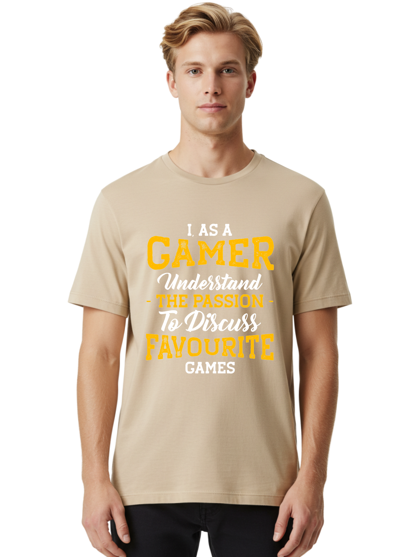 Gamer-Quote Men'S Graphic Tee, 100% Cotton, Comfortable Casual Summer Wear, Machine Washable, Gamer Culture, Gaming Passion, Discussing Favorite Games, Gamer Community, Video Game Enthusiasm, Gaming Interest, Gamer Life - Aaa636