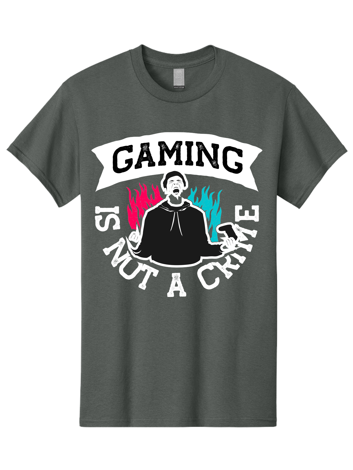 Gaming-Is-Not-A-Crime Men'S Graphic Tee, 100% Cotton, Comfortable Casual Summer Wear, Machine Washable, Gaming Culture, Gamer Identity, Pop Culture Graphics, Bold Typography, Video Game Illustrations, Passionate Expression, Loud And Proud, - Aaa639