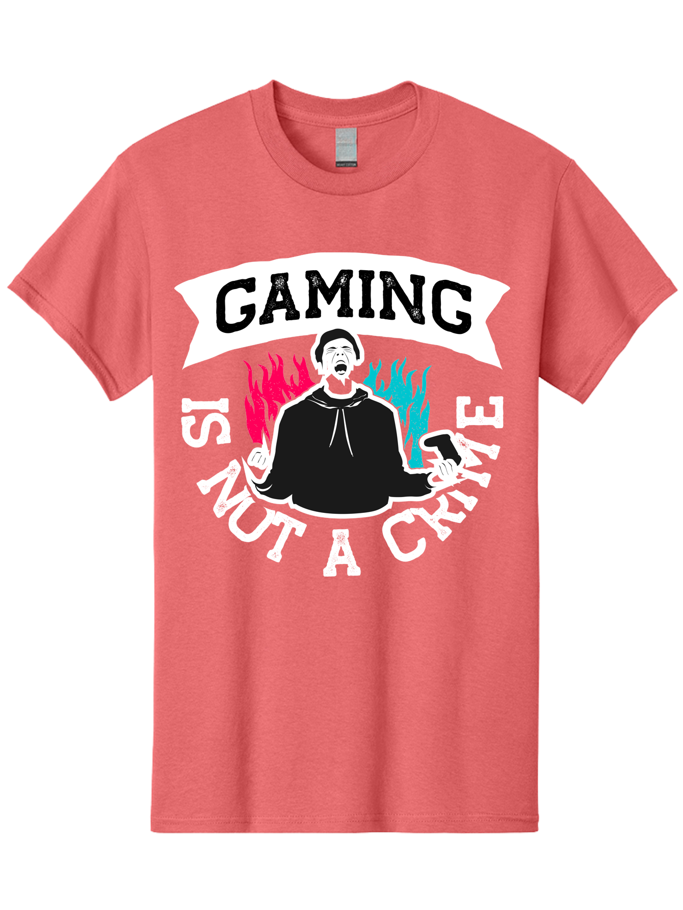 Gaming-Is-Not-A-Crime Men'S Graphic Tee, 100% Cotton, Comfortable Casual Summer Wear, Machine Washable, Gaming Culture, Gamer Identity, Pop Culture Graphics, Bold Typography, Video Game Illustrations, Passionate Expression, Loud And Proud, - Aaa639