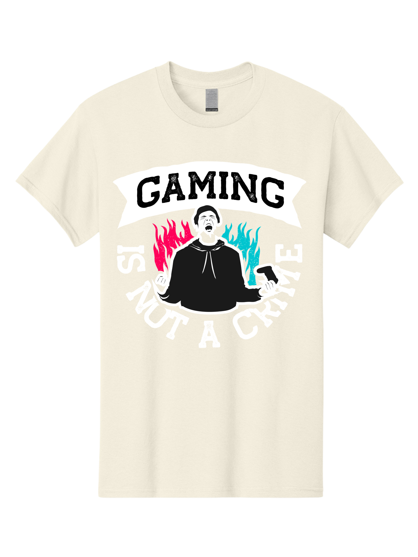 Gaming-Is-Not-A-Crime Men'S Graphic Tee, 100% Cotton, Comfortable Casual Summer Wear, Machine Washable, Gaming Culture, Gamer Identity, Pop Culture Graphics, Bold Typography, Video Game Illustrations, Passionate Expression, Loud And Proud, - Aaa639