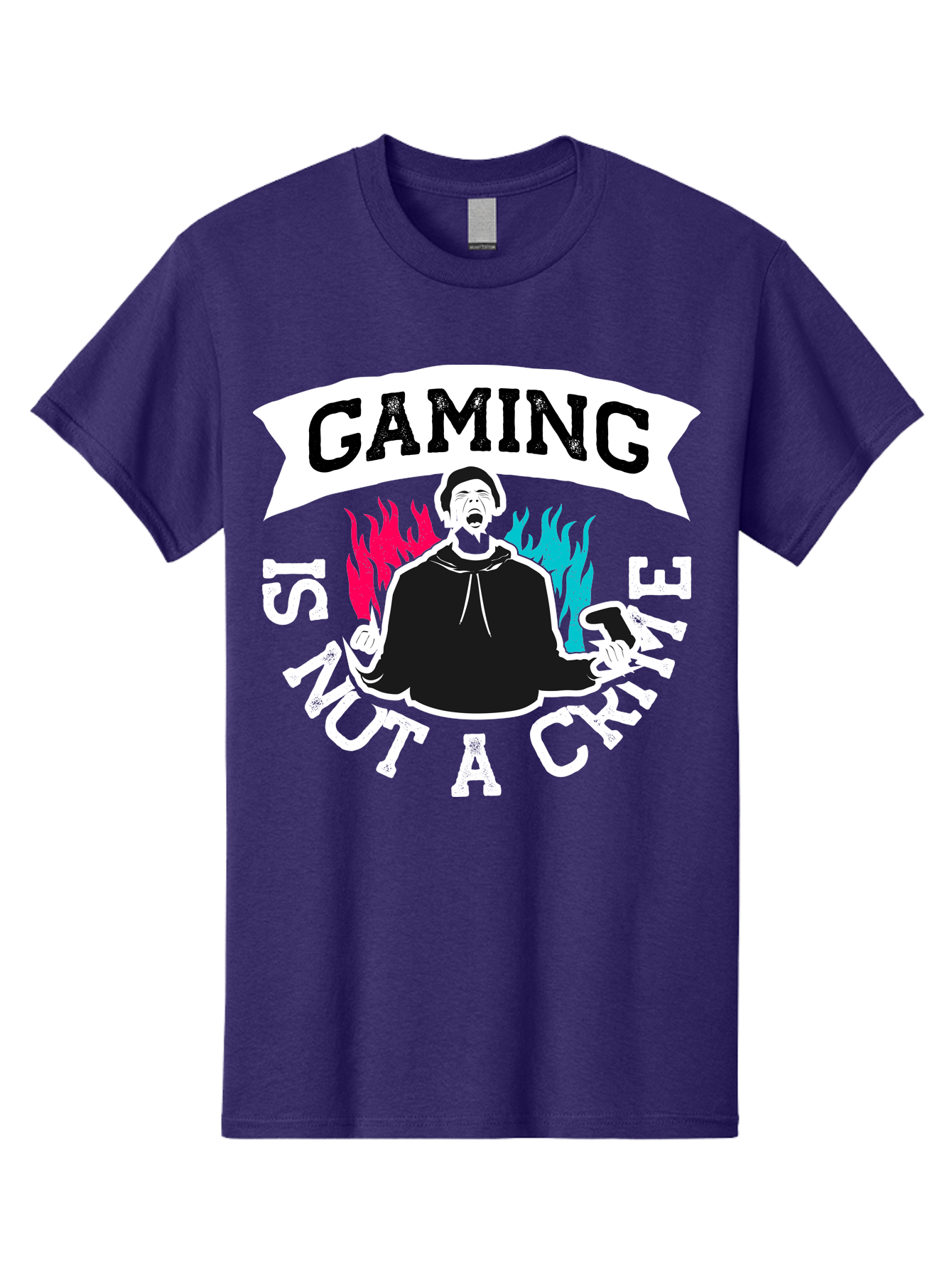 Gaming-Is-Not-A-Crime Men'S Graphic Tee, 100% Cotton, Comfortable Casual Summer Wear, Machine Washable, Gaming Culture, Gamer Identity, Pop Culture Graphics, Bold Typography, Video Game Illustrations, Passionate Expression, Loud And Proud, - Aaa639