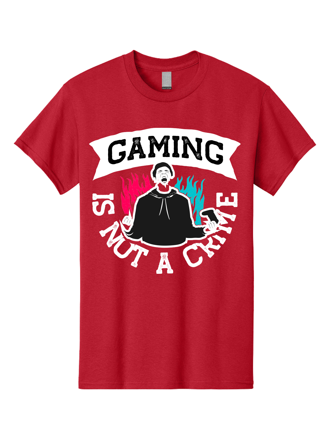 Gaming-Is-Not-A-Crime Men'S Graphic Tee, 100% Cotton, Comfortable Casual Summer Wear, Machine Washable, Gaming Culture, Gamer Identity, Pop Culture Graphics, Bold Typography, Video Game Illustrations, Passionate Expression, Loud And Proud, - Aaa639